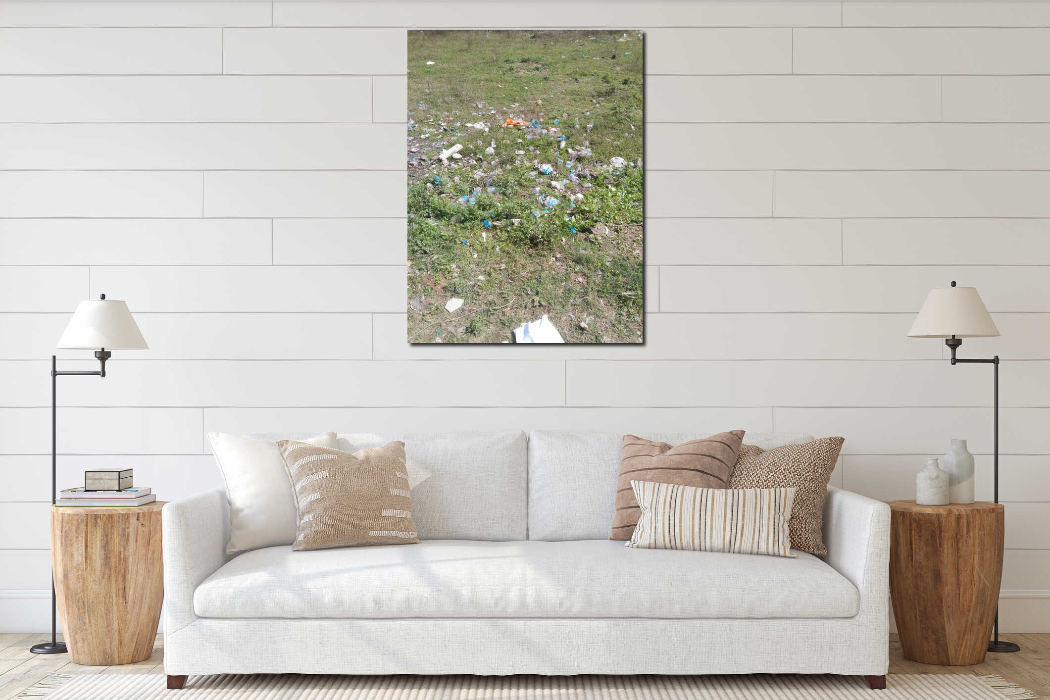 Canvas hanging interior mockup