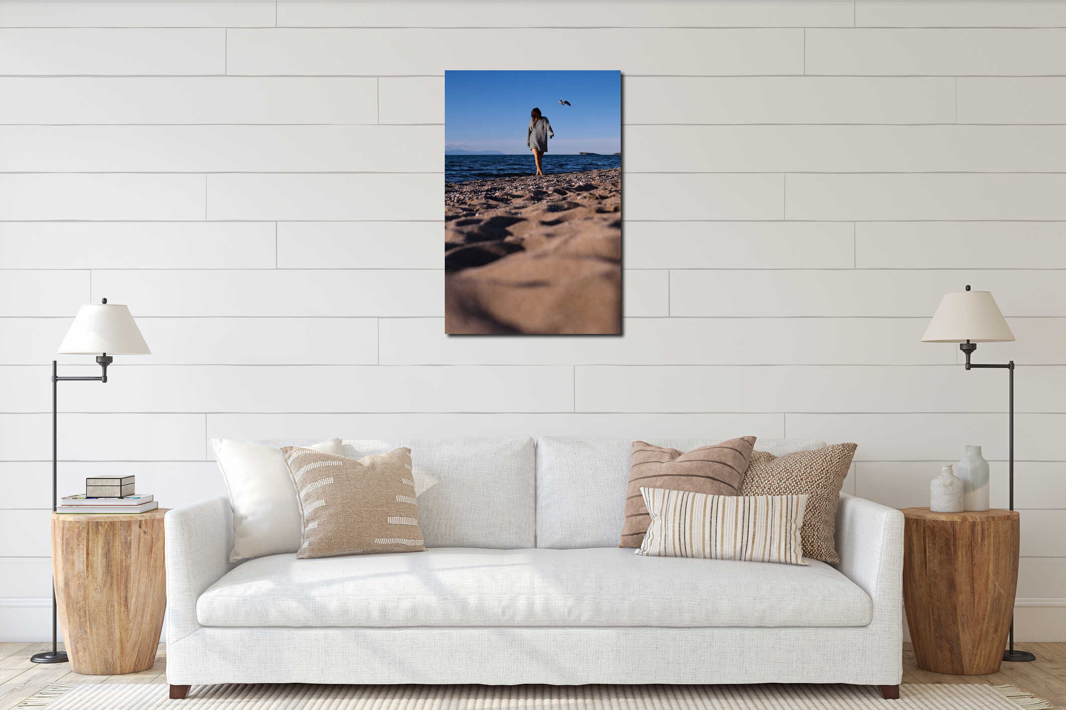 Canvas hanging interior mockup