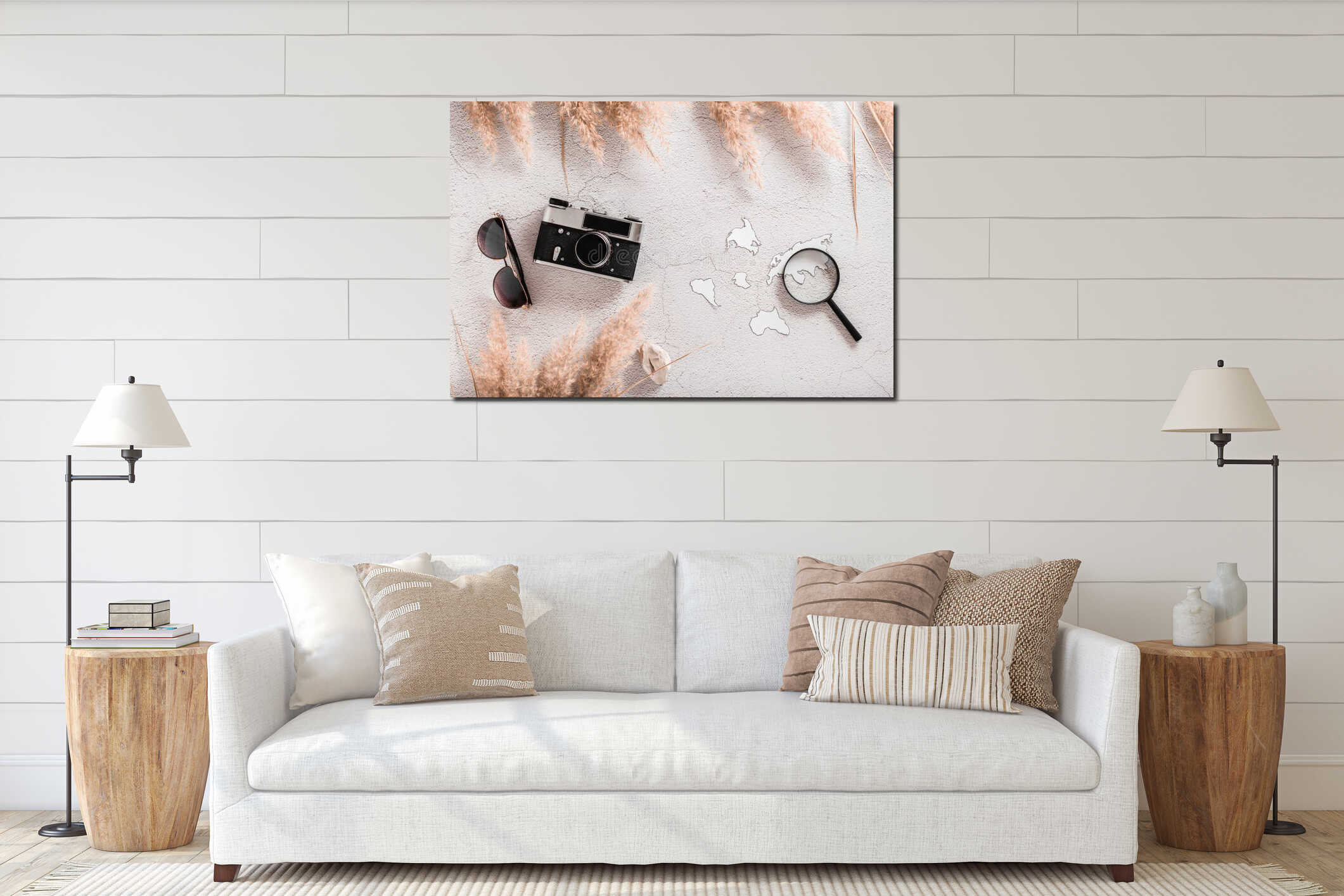 Canvas hanging interior mockup