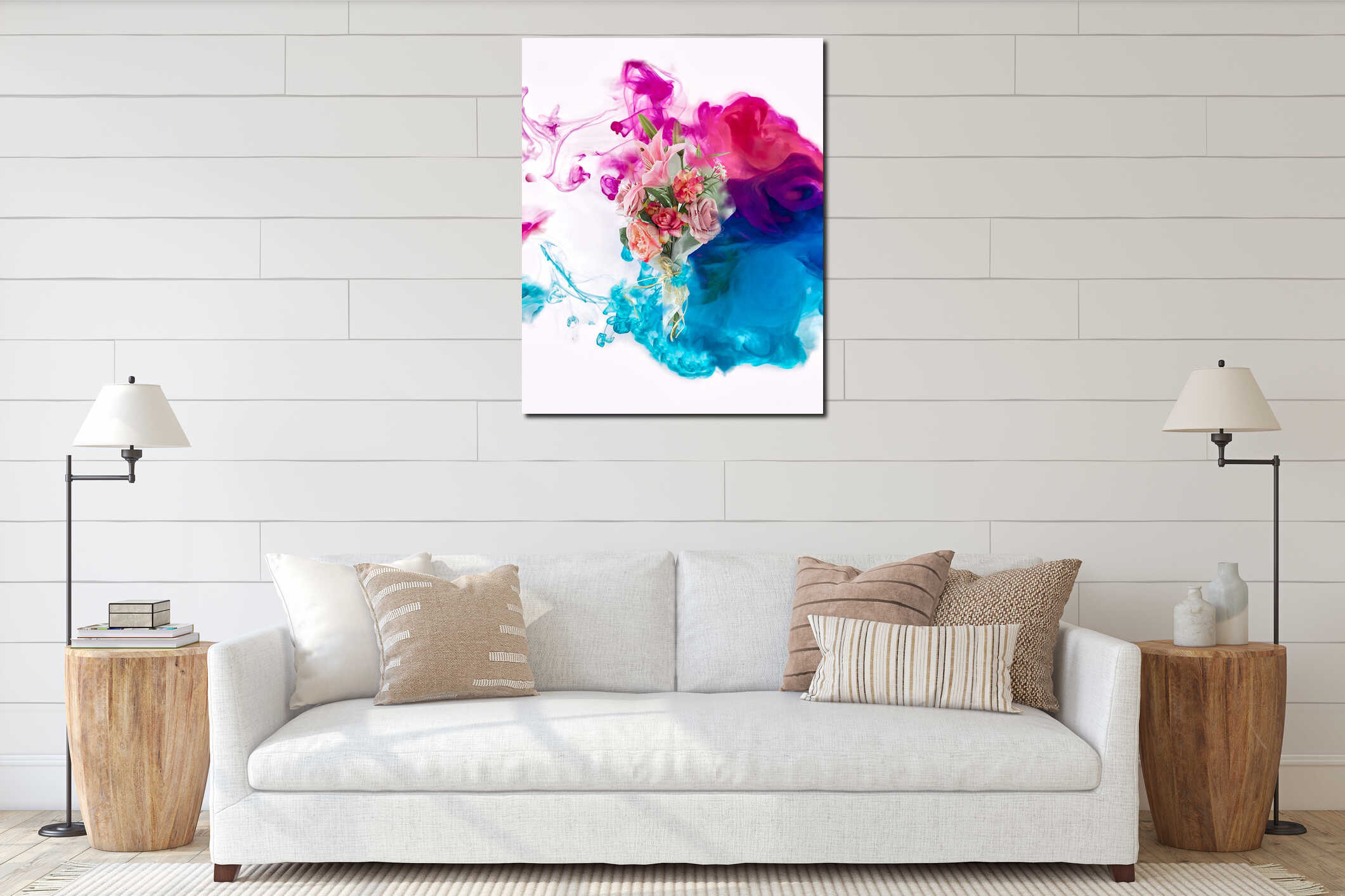 Canvas hanging interior mockup