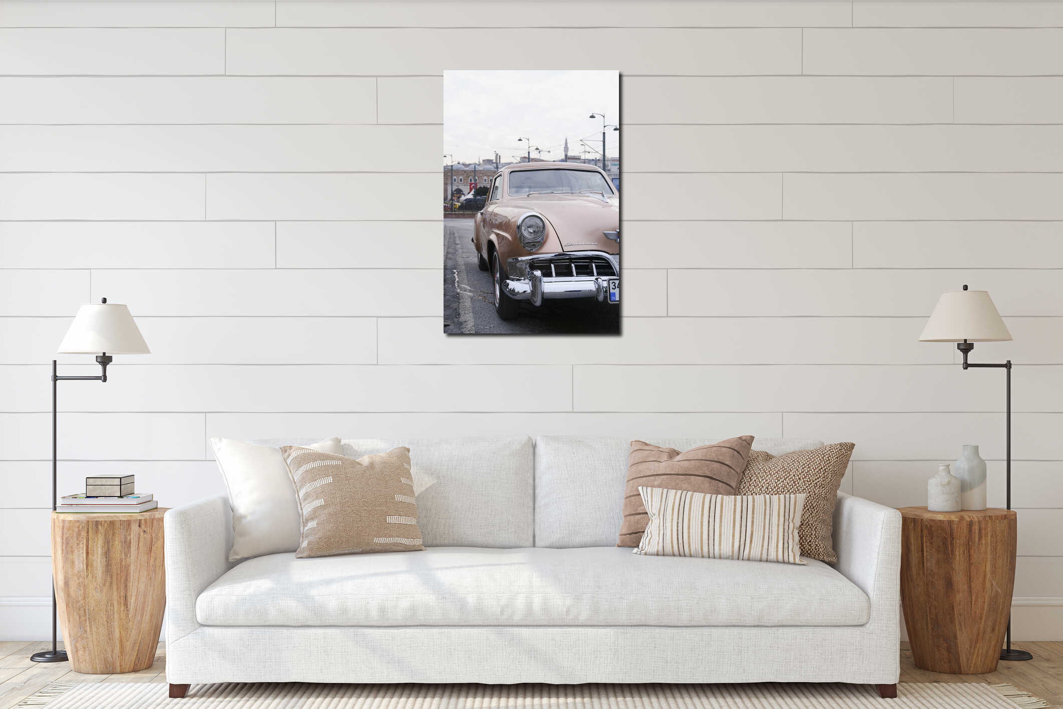 Canvas hanging interior mockup