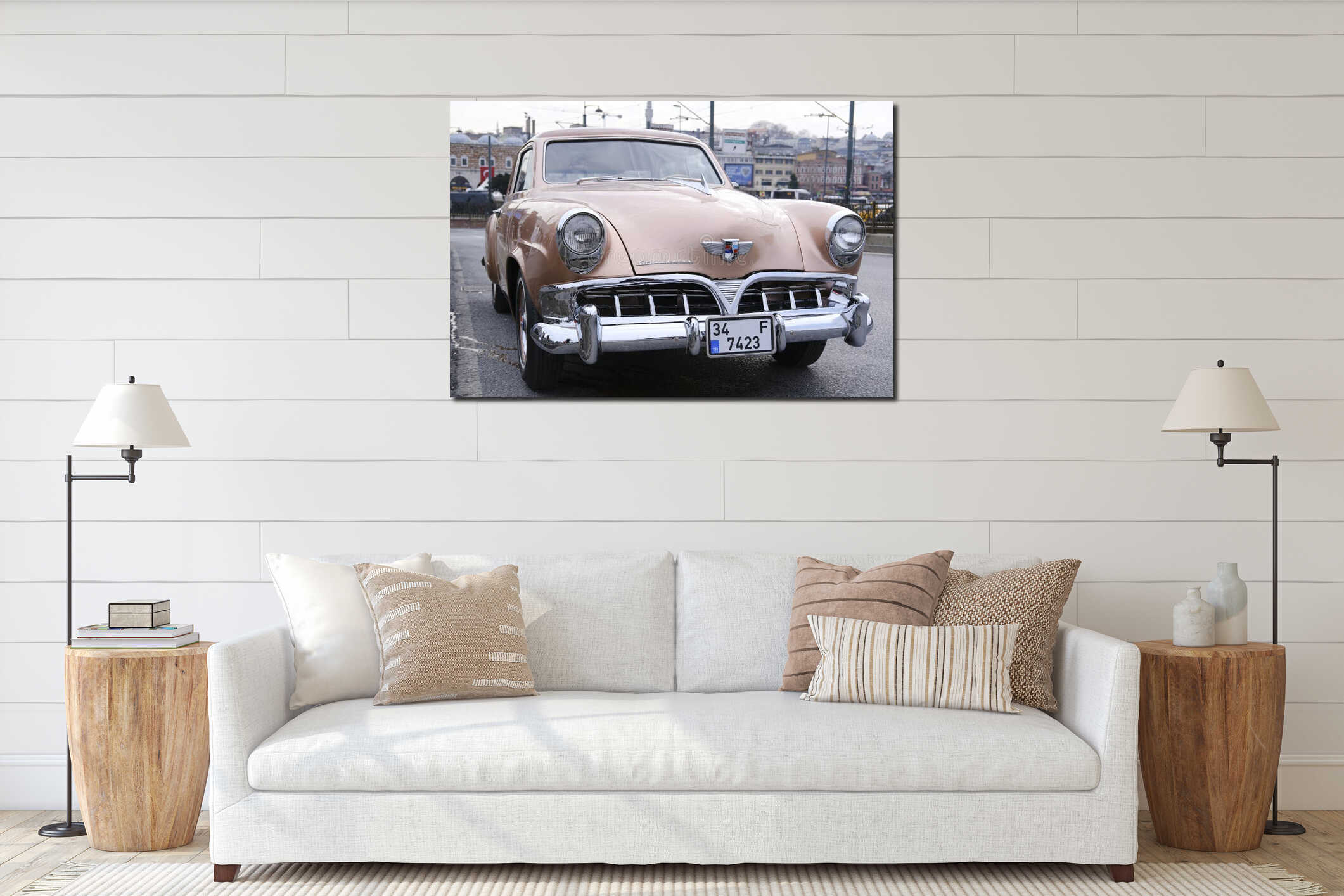 Canvas hanging interior mockup