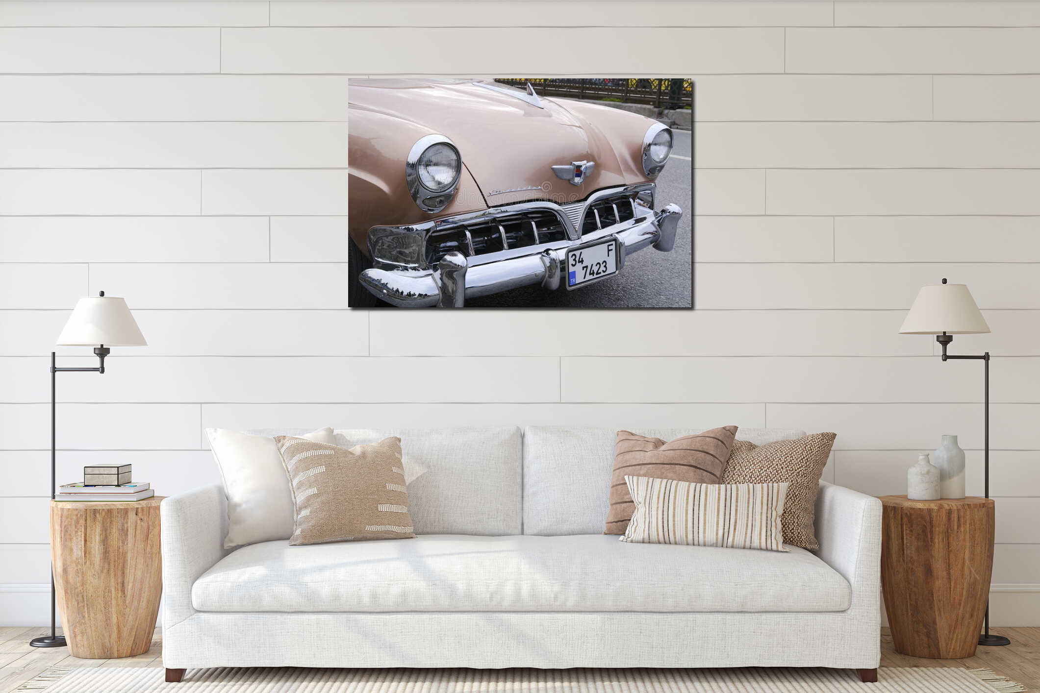Canvas hanging interior mockup