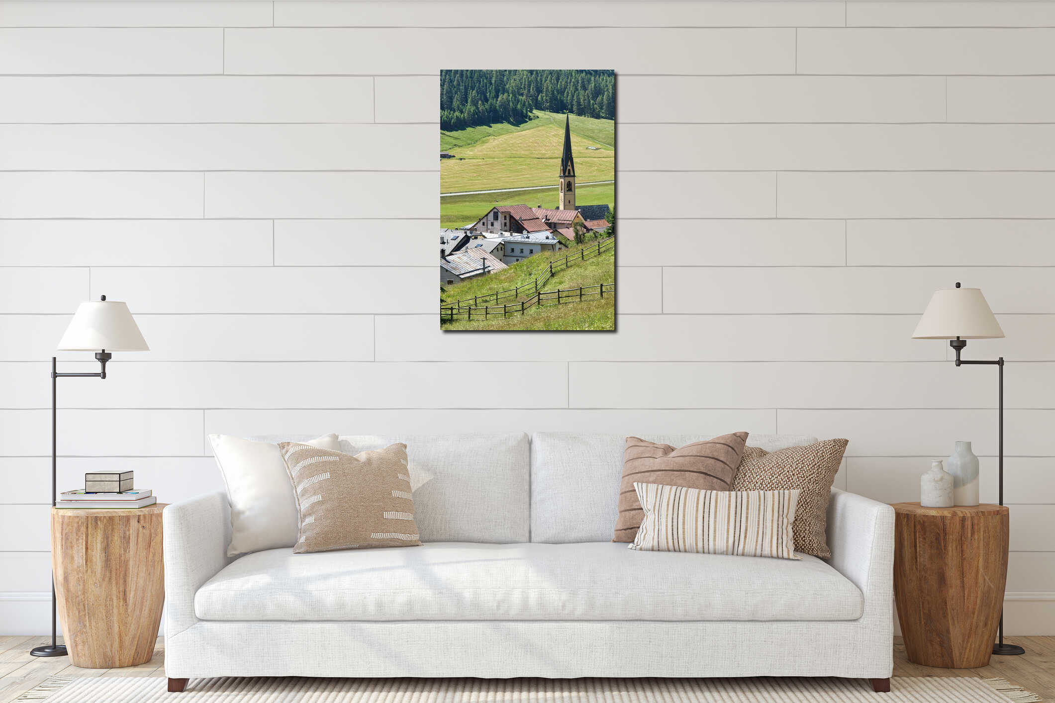 Canvas hanging interior mockup
