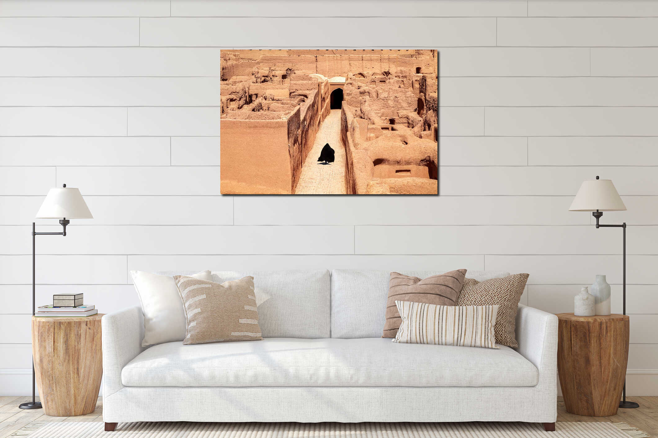 Canvas hanging interior mockup