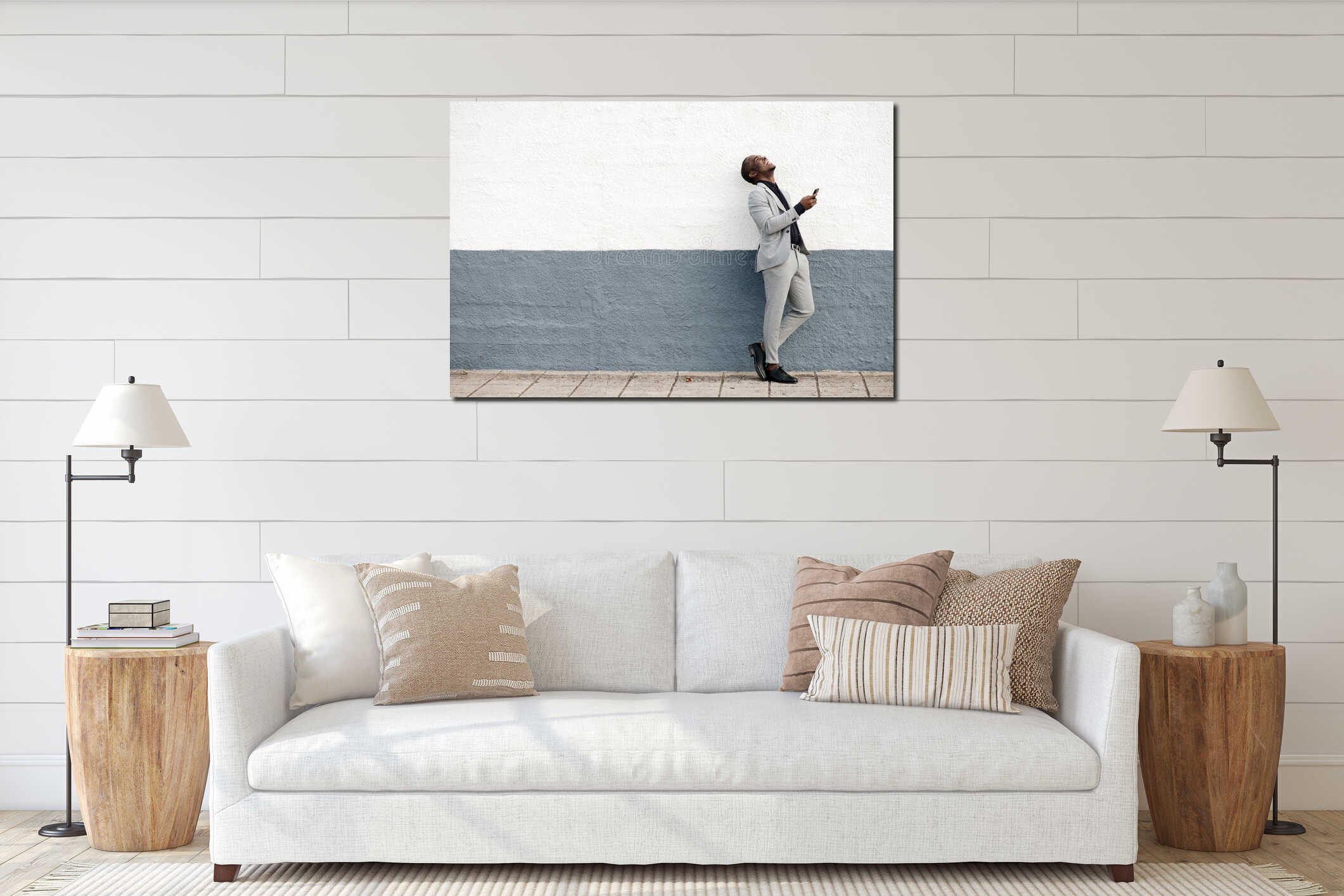 Canvas hanging interior mockup