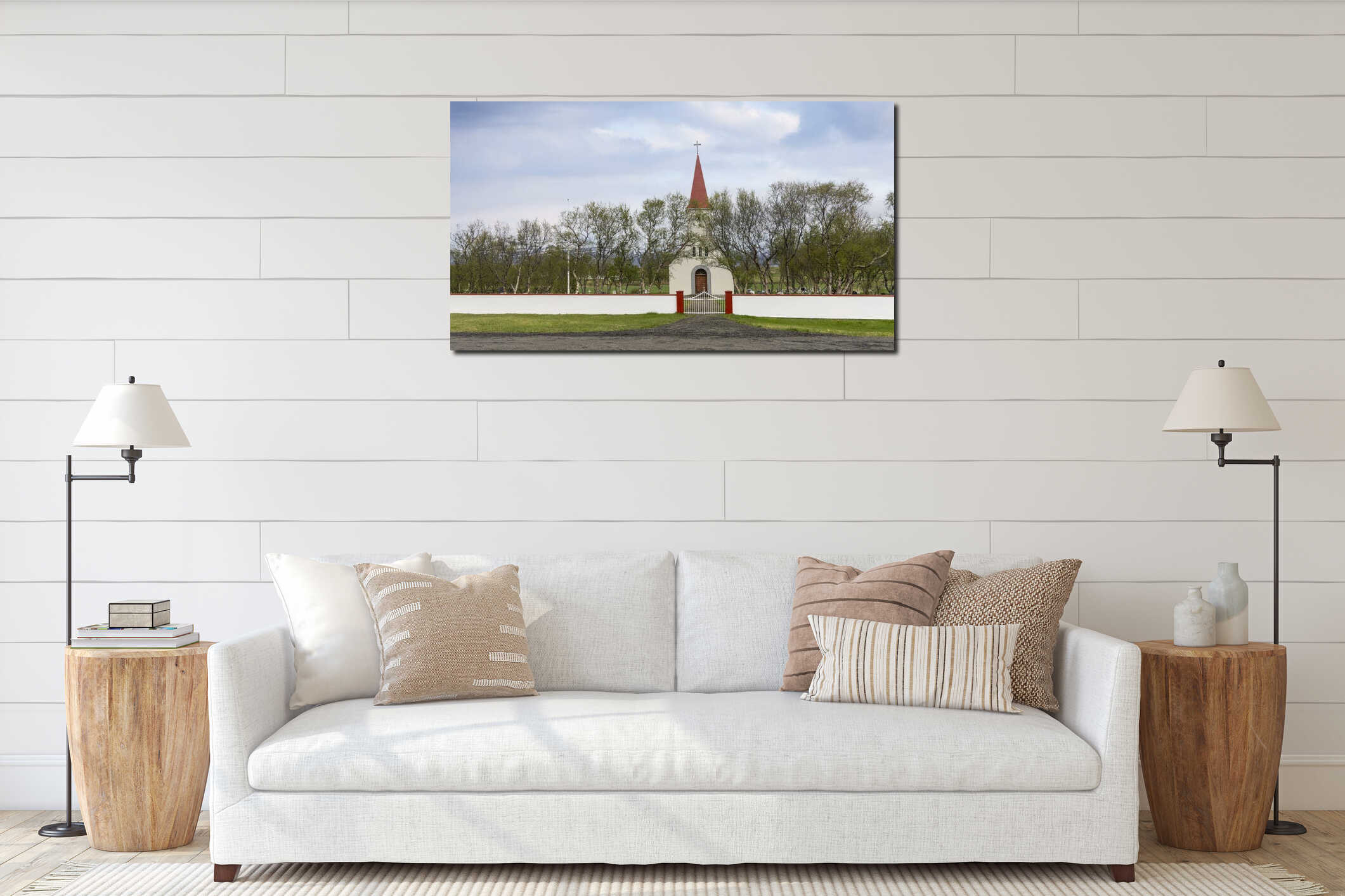 Canvas hanging interior mockup