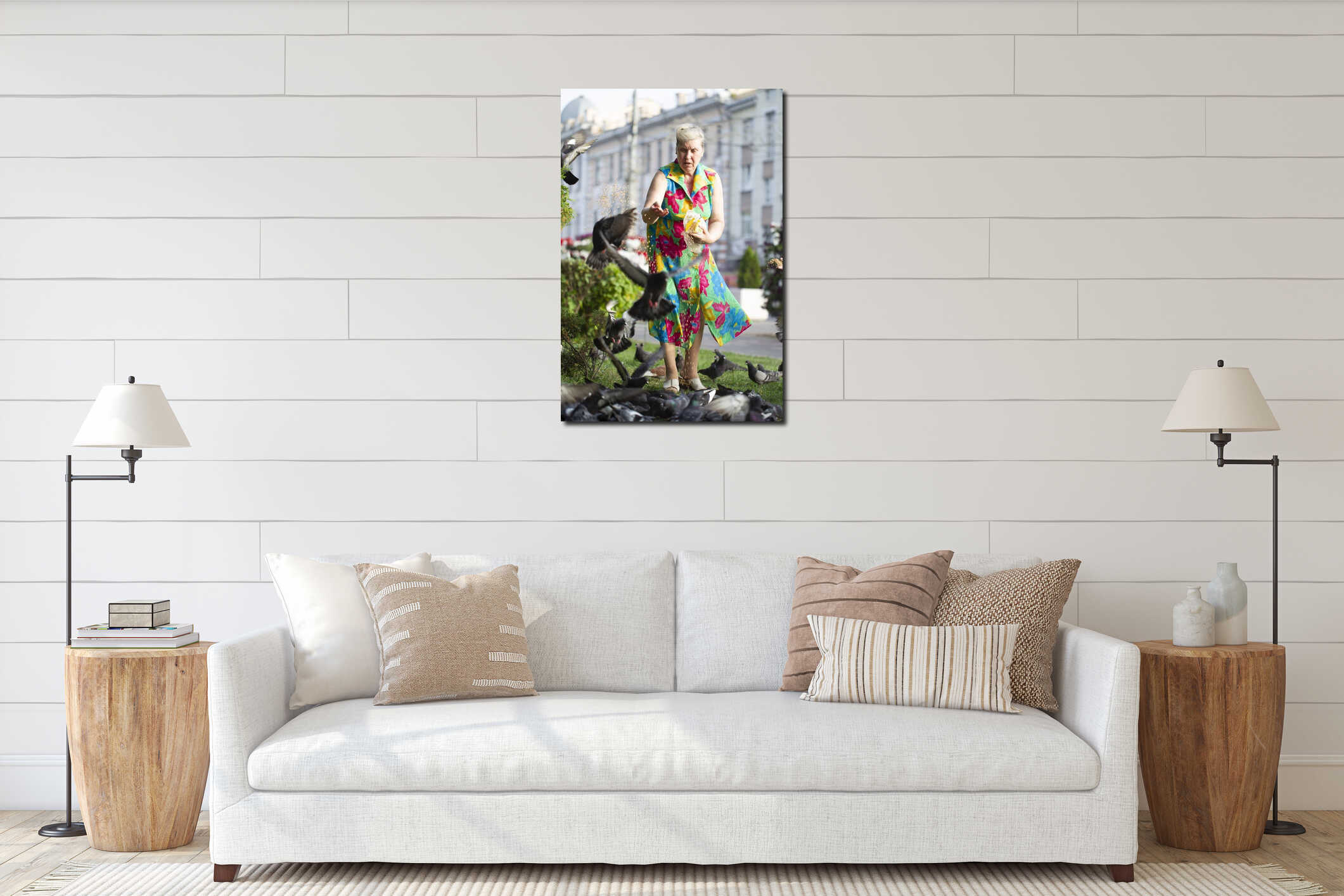 Canvas hanging interior mockup