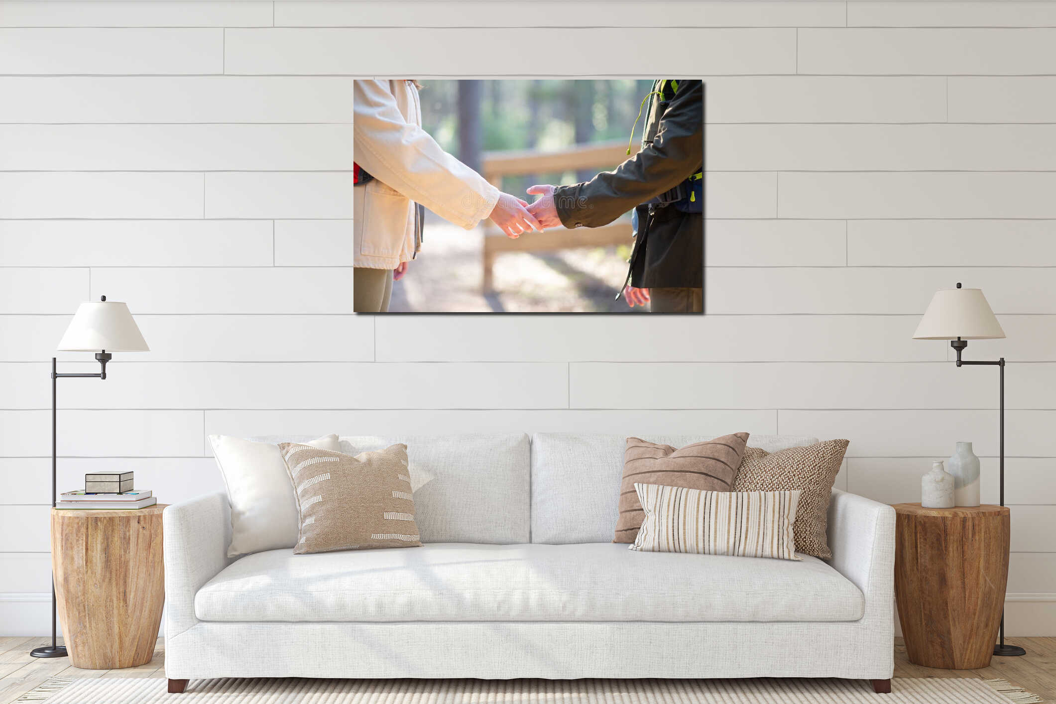 Canvas hanging interior mockup