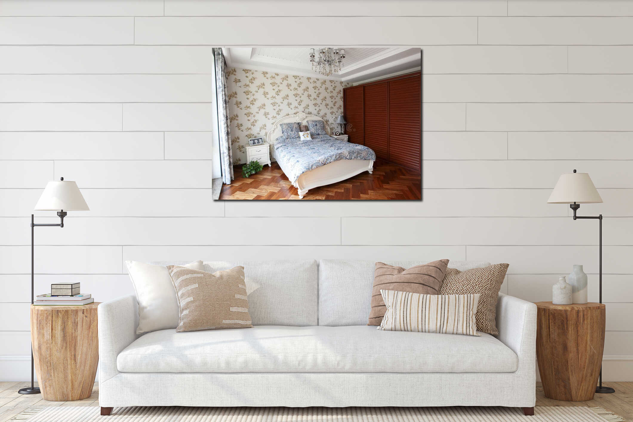Canvas hanging interior mockup