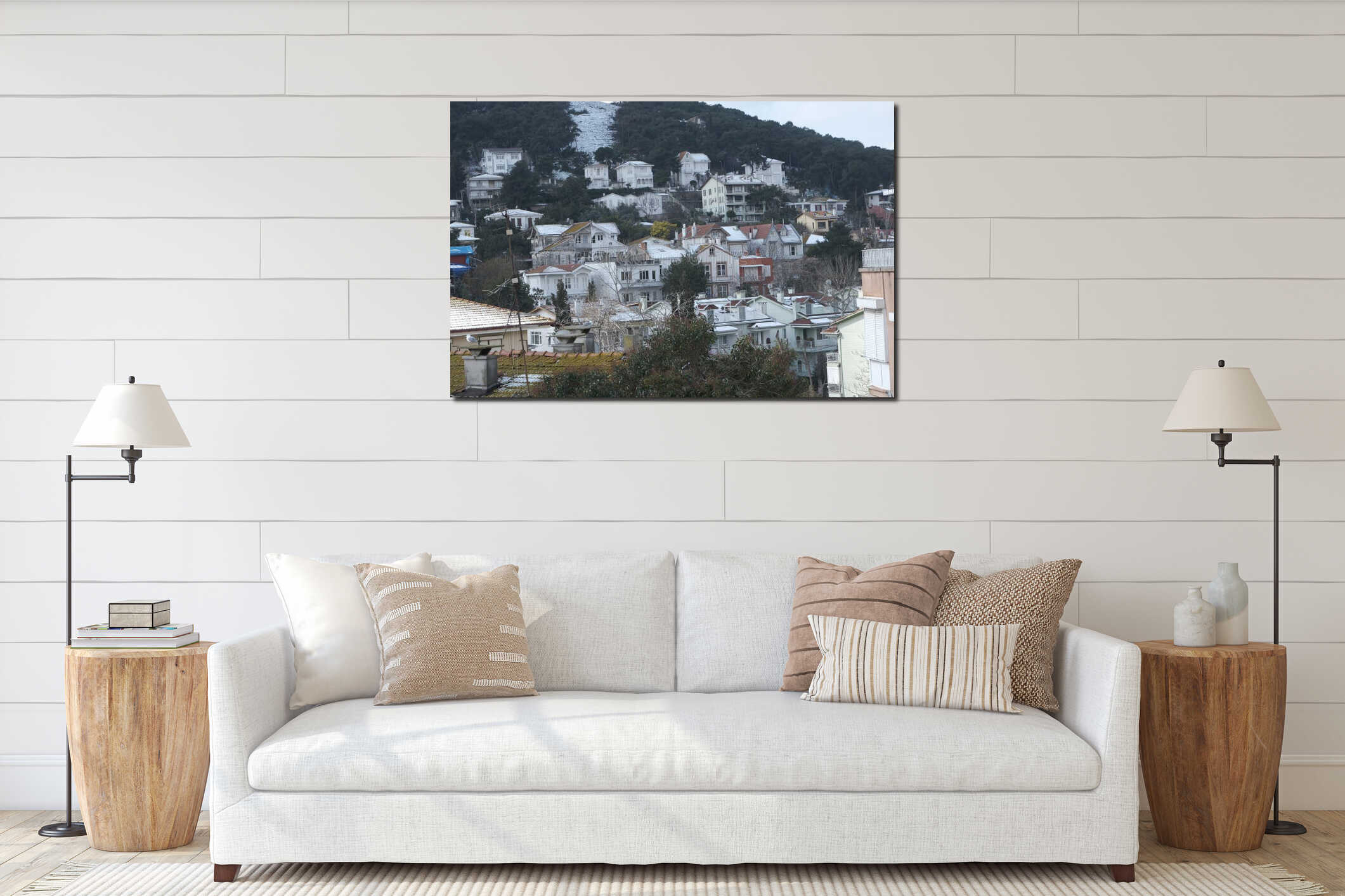 Canvas hanging interior mockup