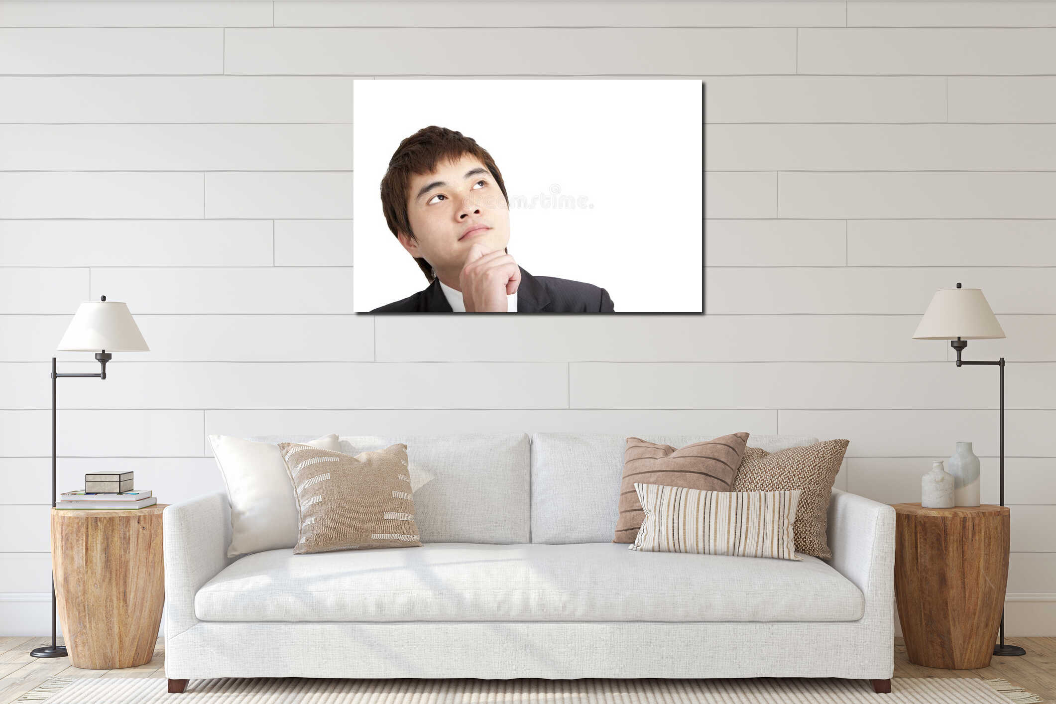 Canvas hanging interior mockup