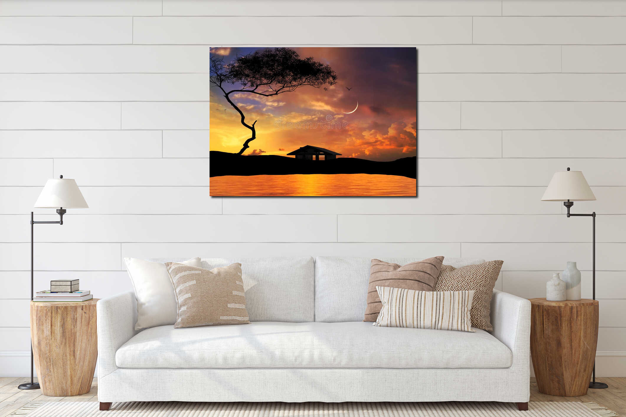 Canvas hanging interior mockup