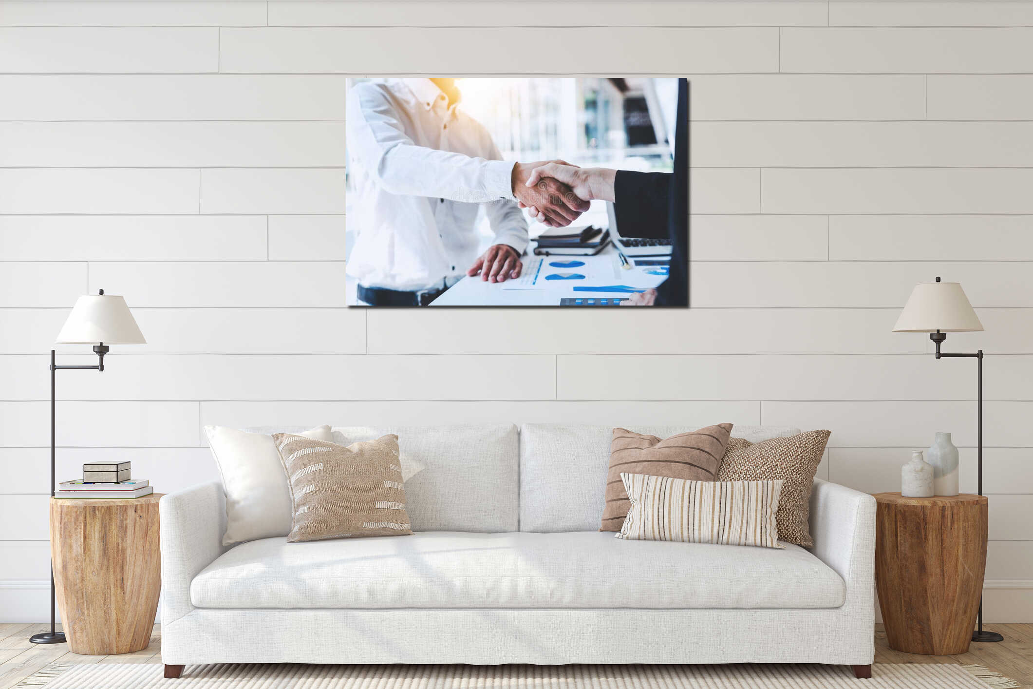 Canvas hanging interior mockup