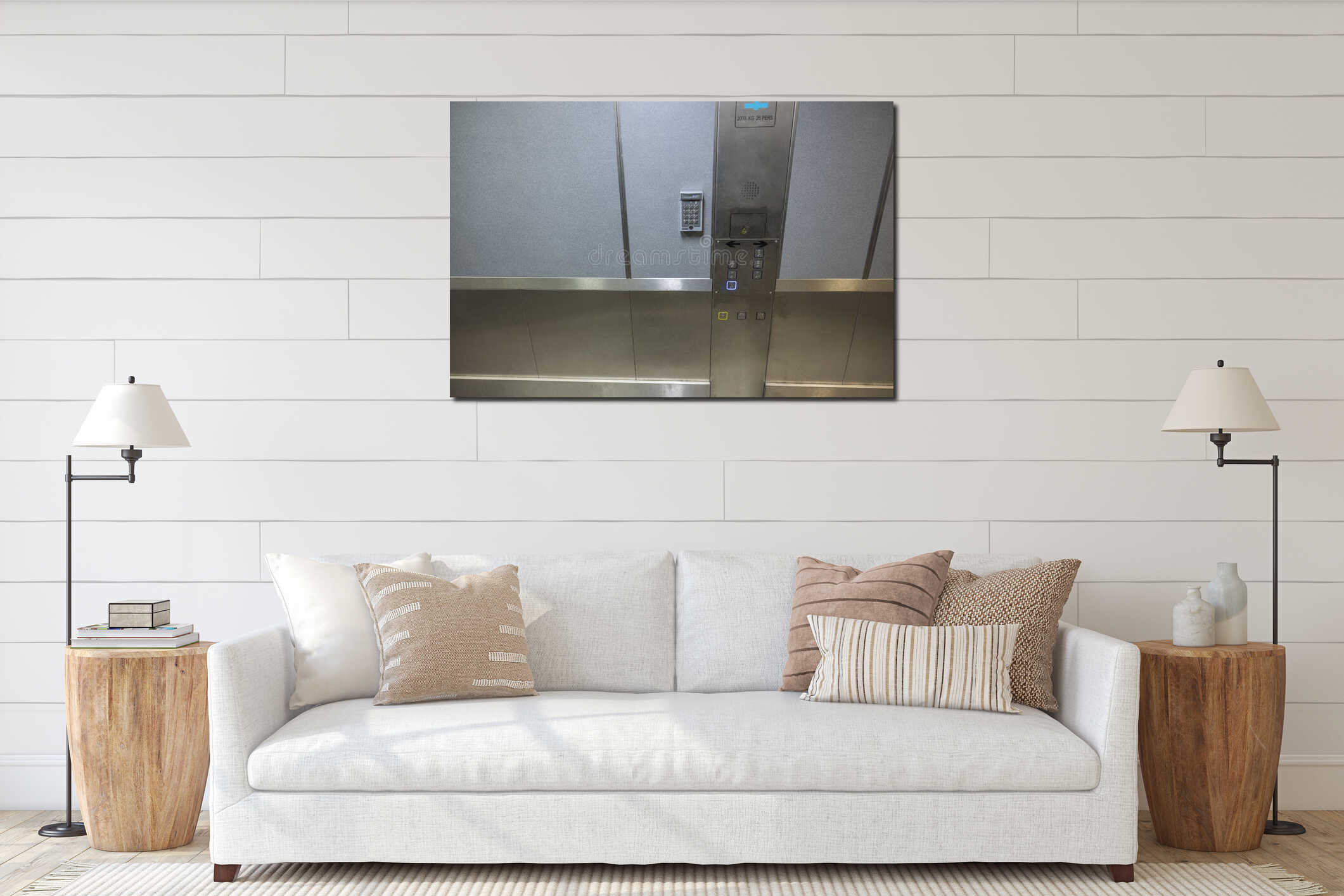 Canvas hanging interior mockup