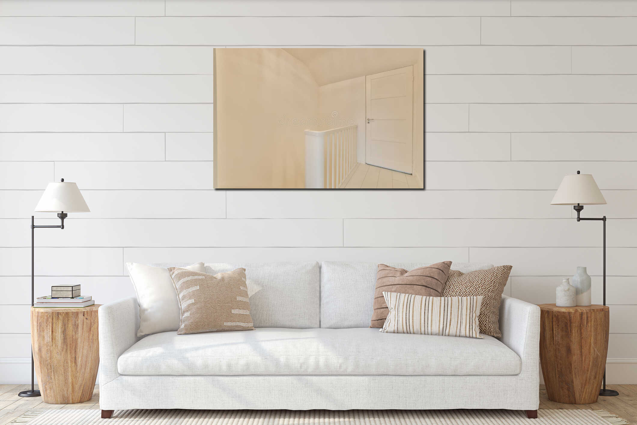 Canvas hanging interior mockup