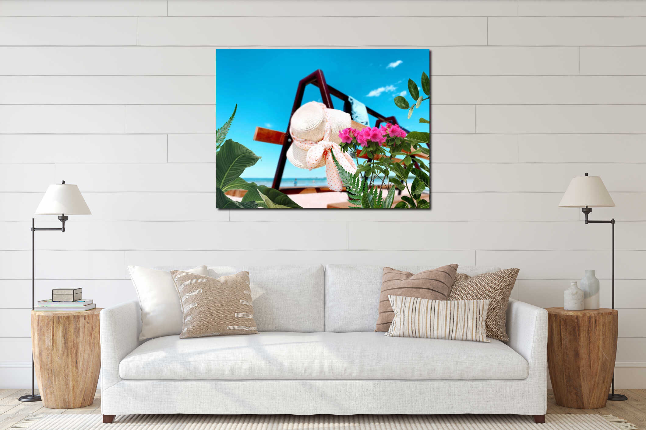 Canvas hanging interior mockup