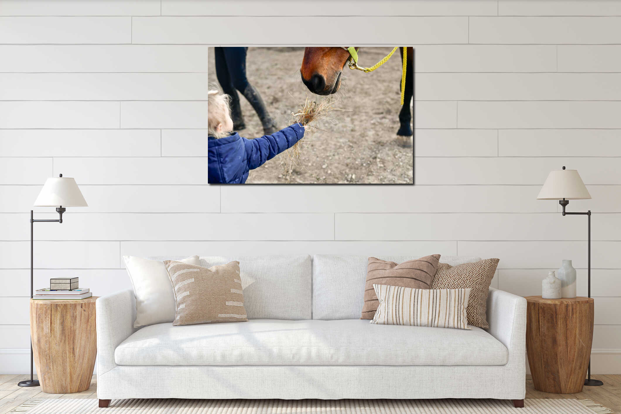 Canvas hanging interior mockup
