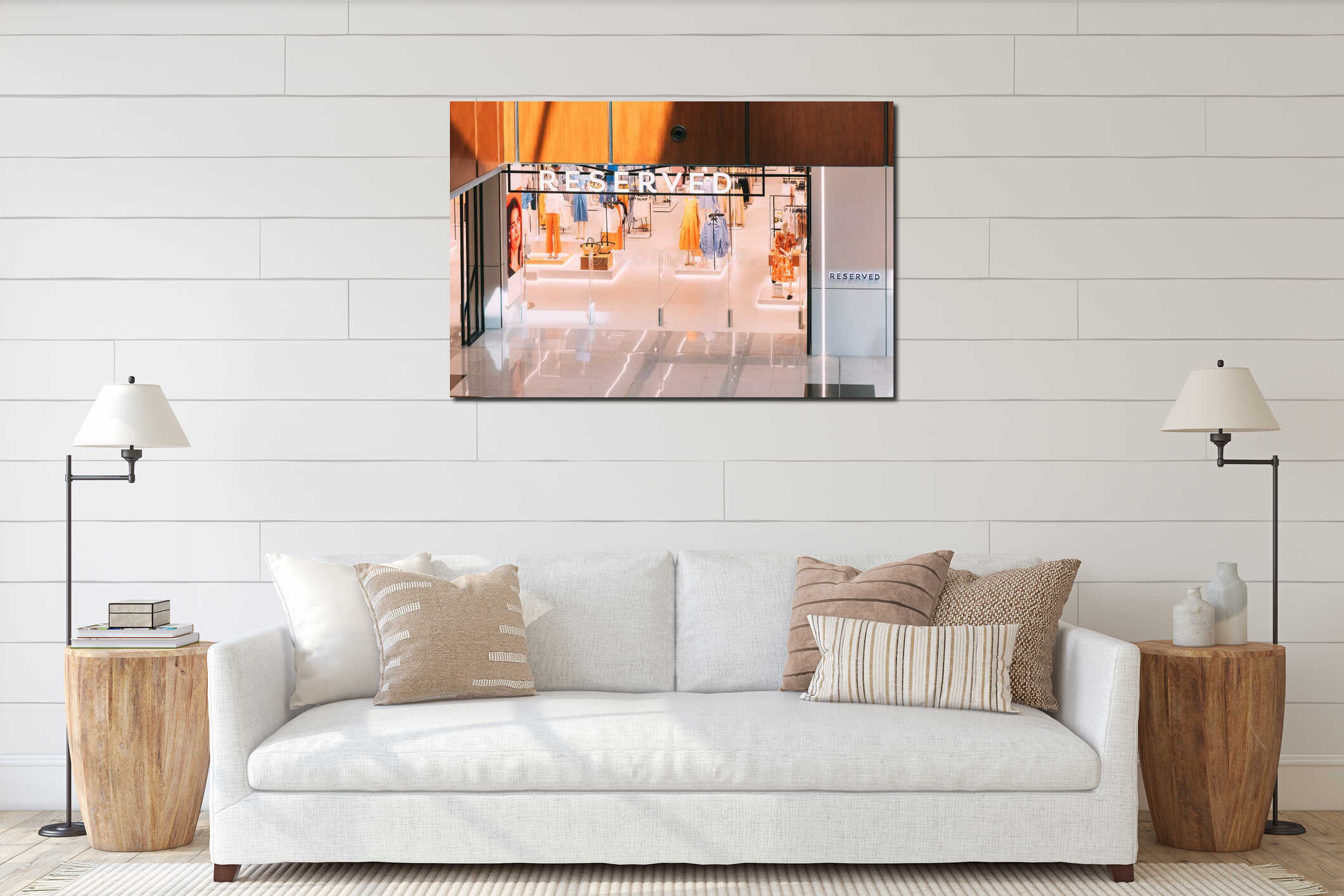Canvas hanging interior mockup