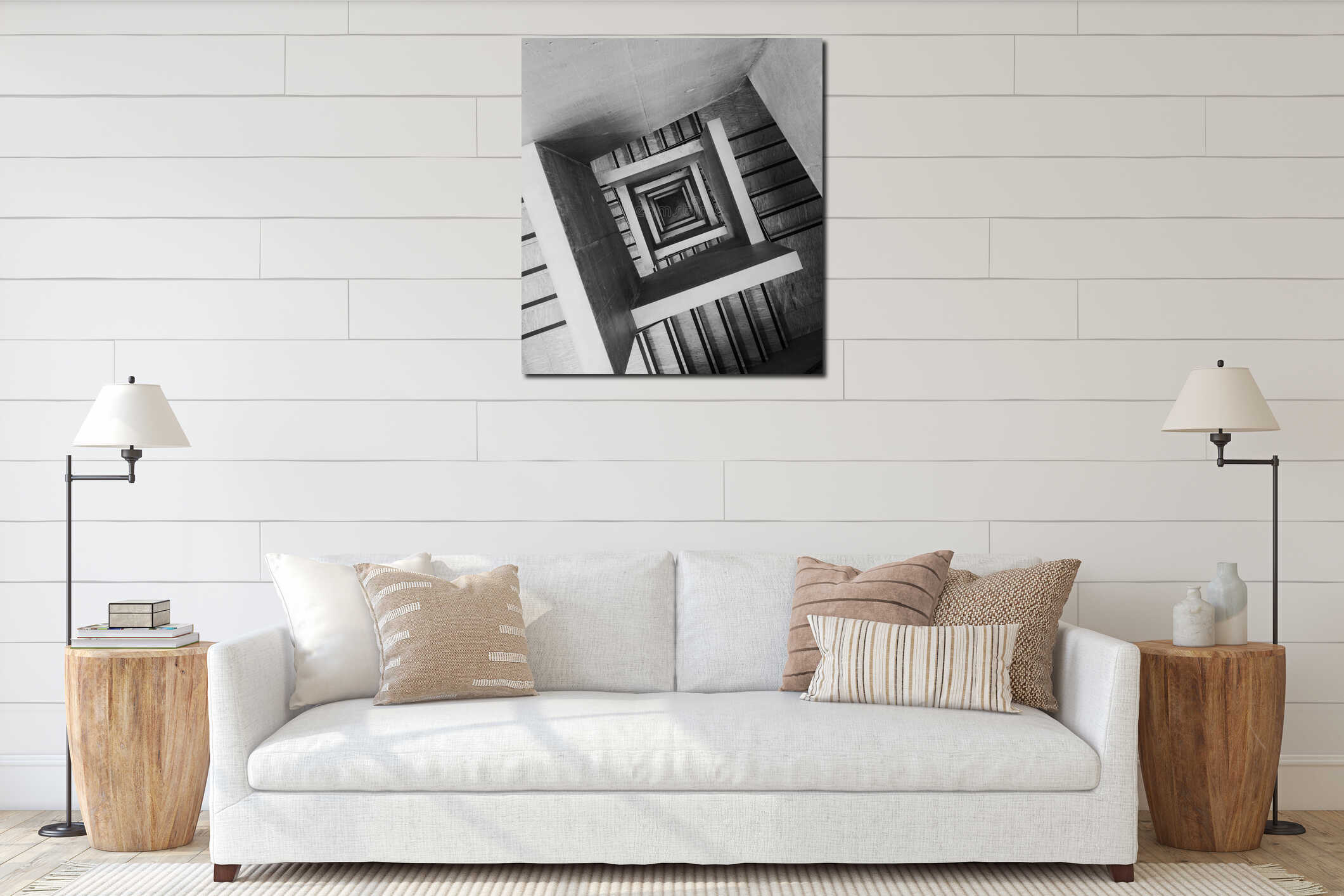 Canvas hanging interior mockup