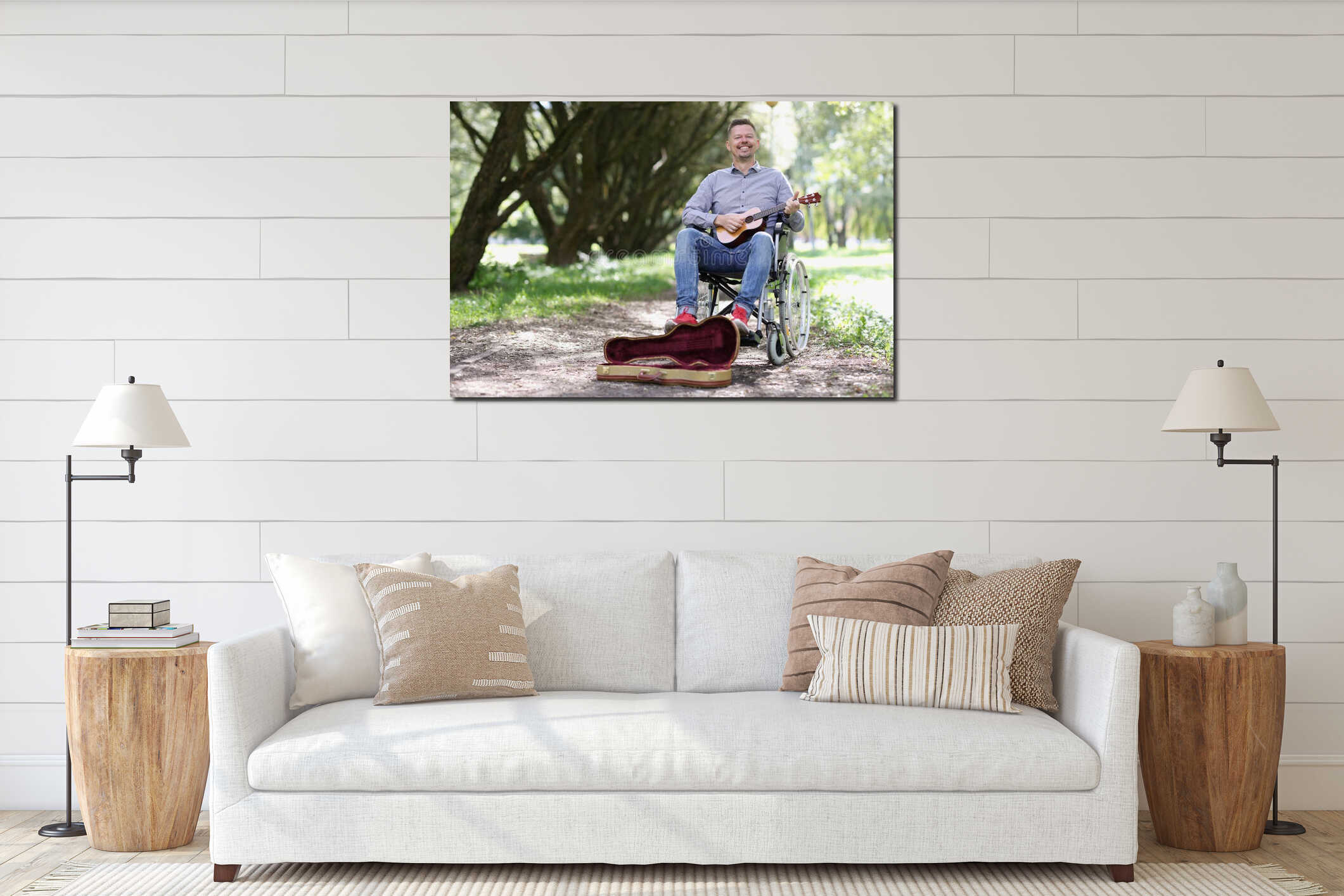 Canvas hanging interior mockup