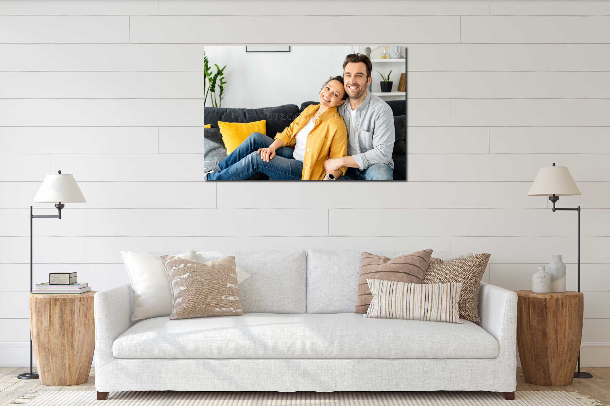 Canvas hanging interior mockup