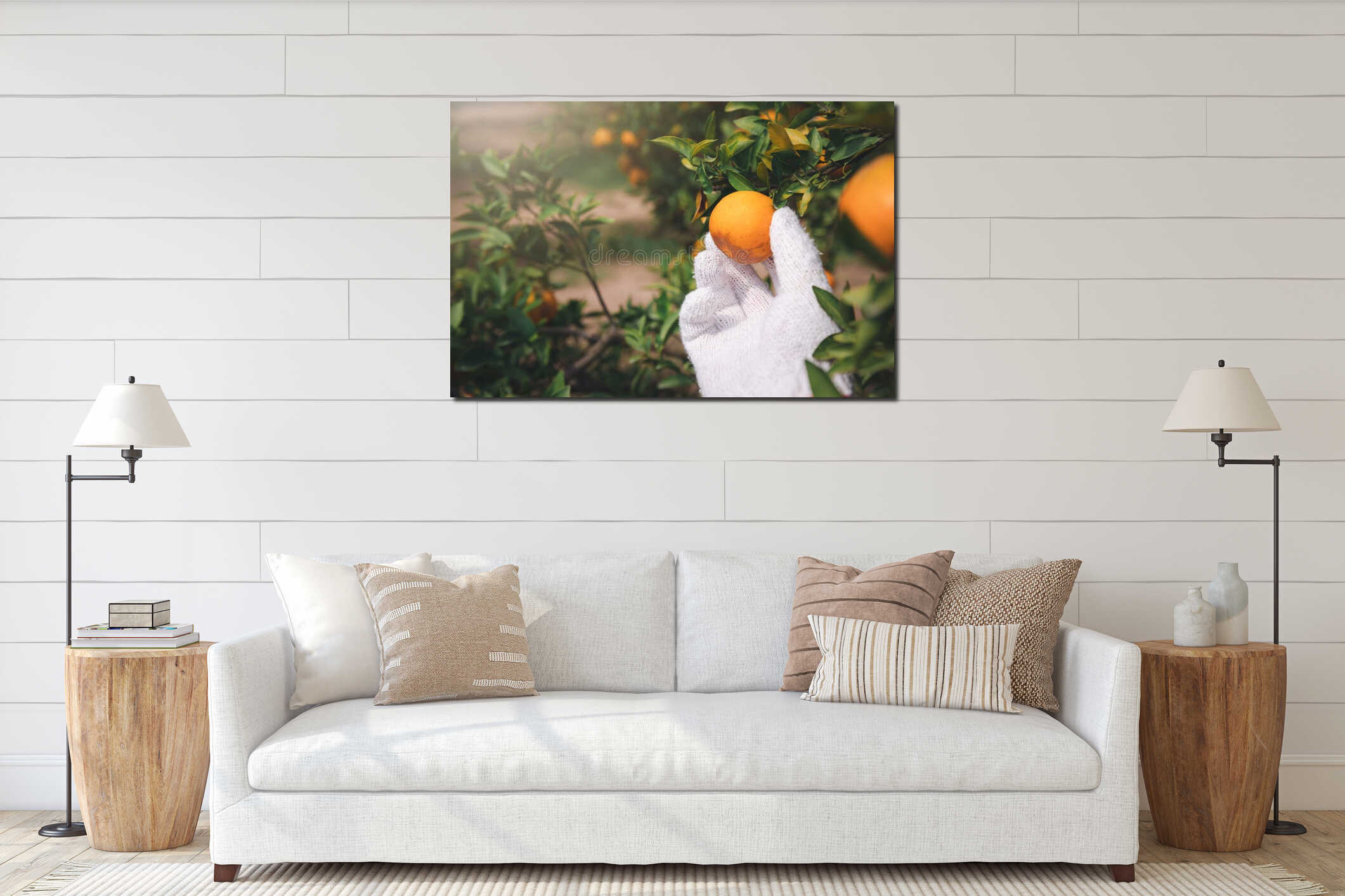 Canvas hanging interior mockup