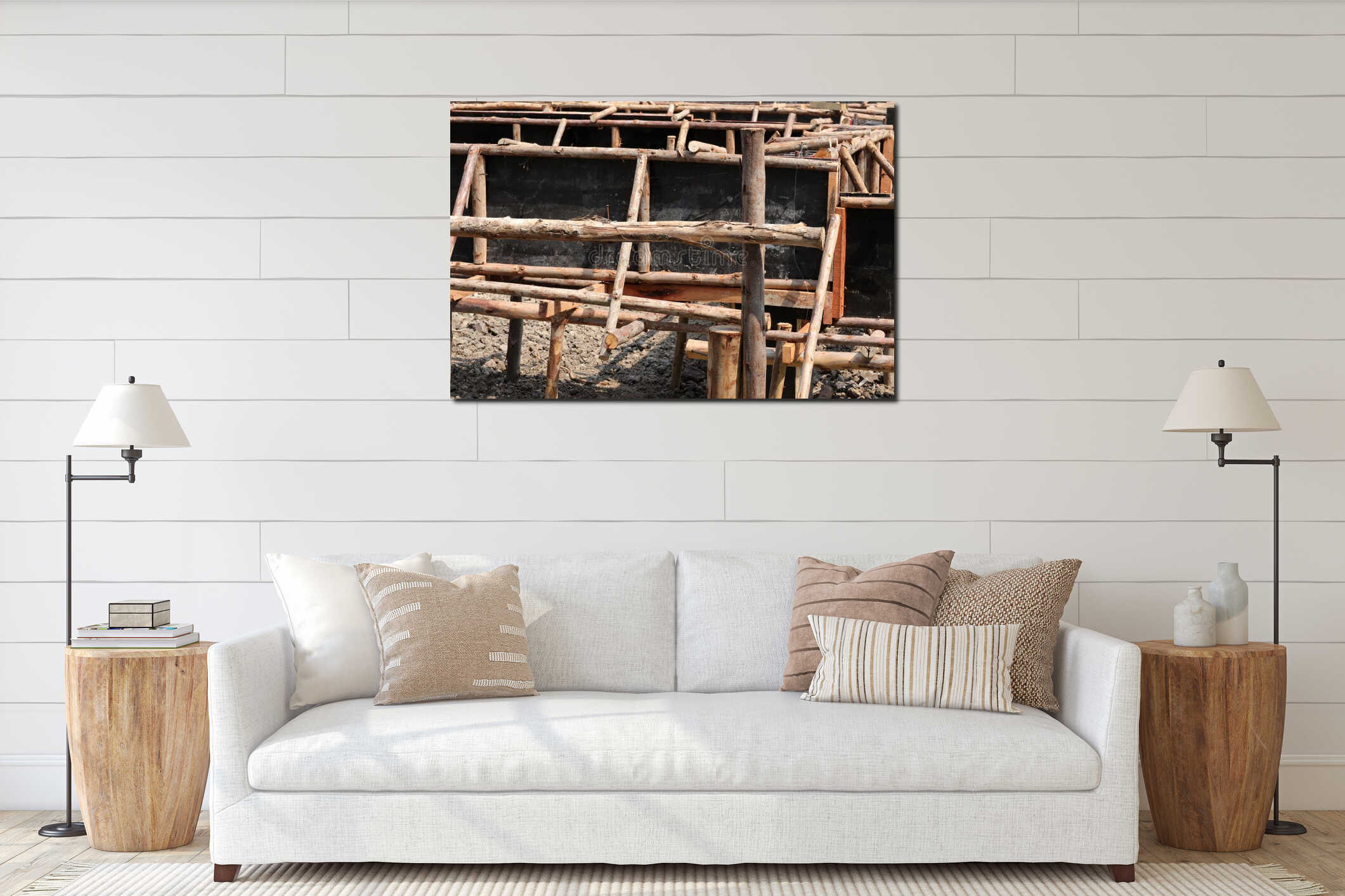 Canvas hanging interior mockup