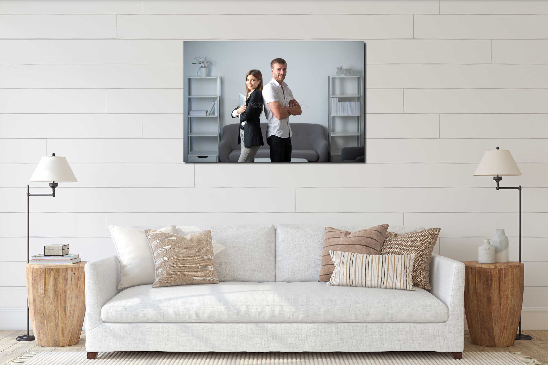 Canvas hanging interior mockup
