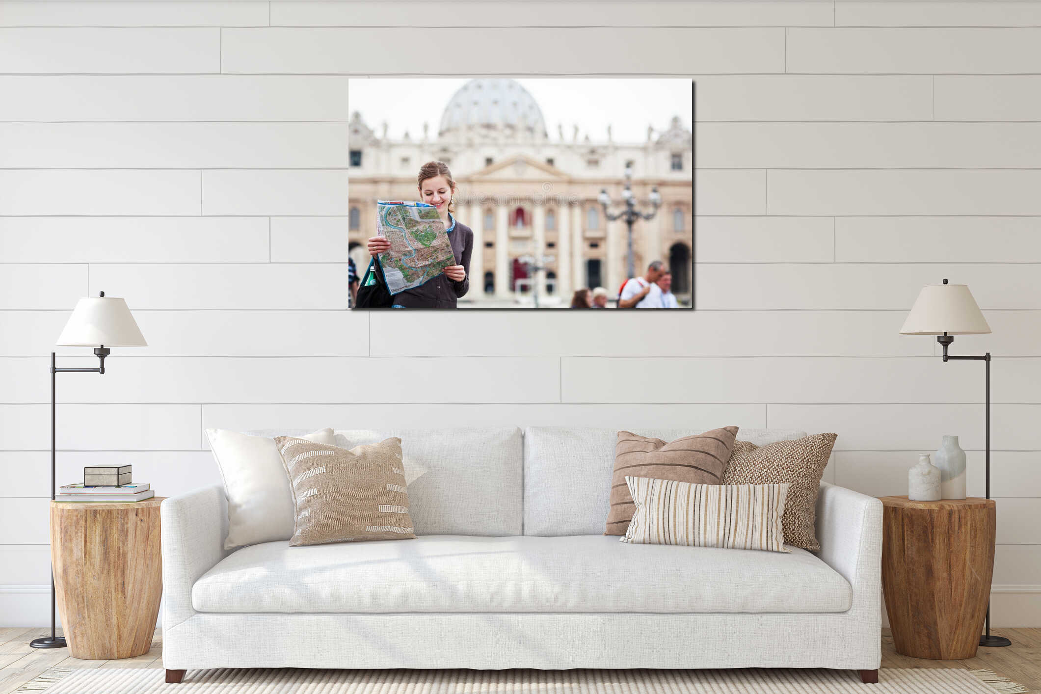 Canvas hanging interior mockup