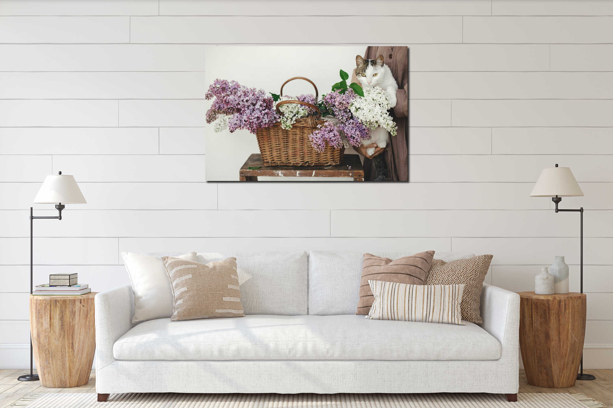 Canvas hanging interior mockup