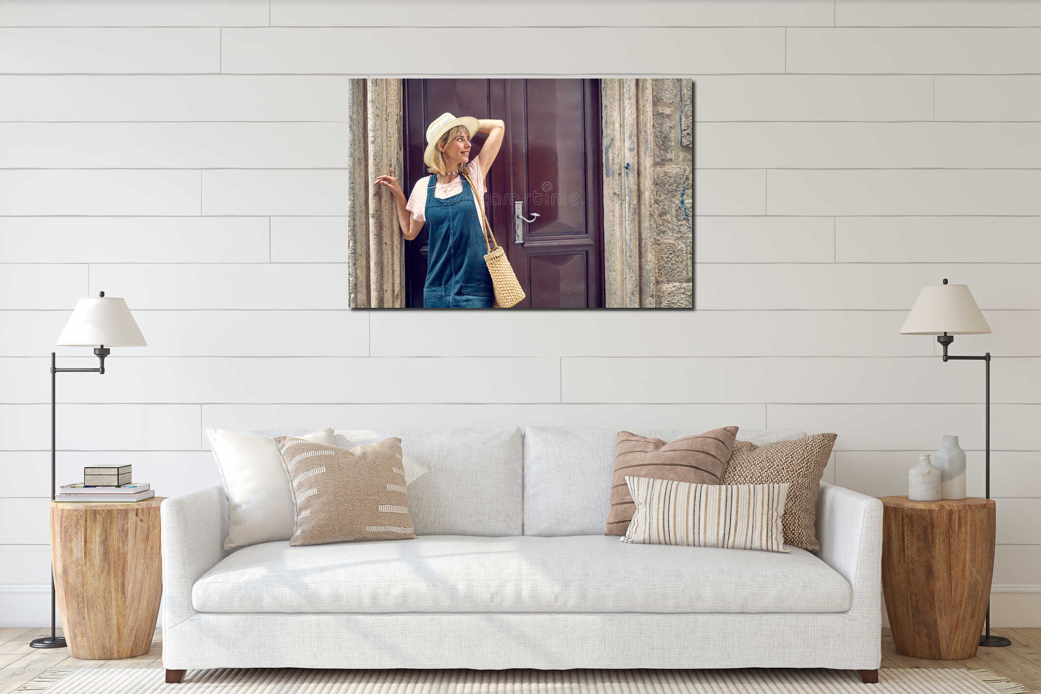 Canvas hanging interior mockup