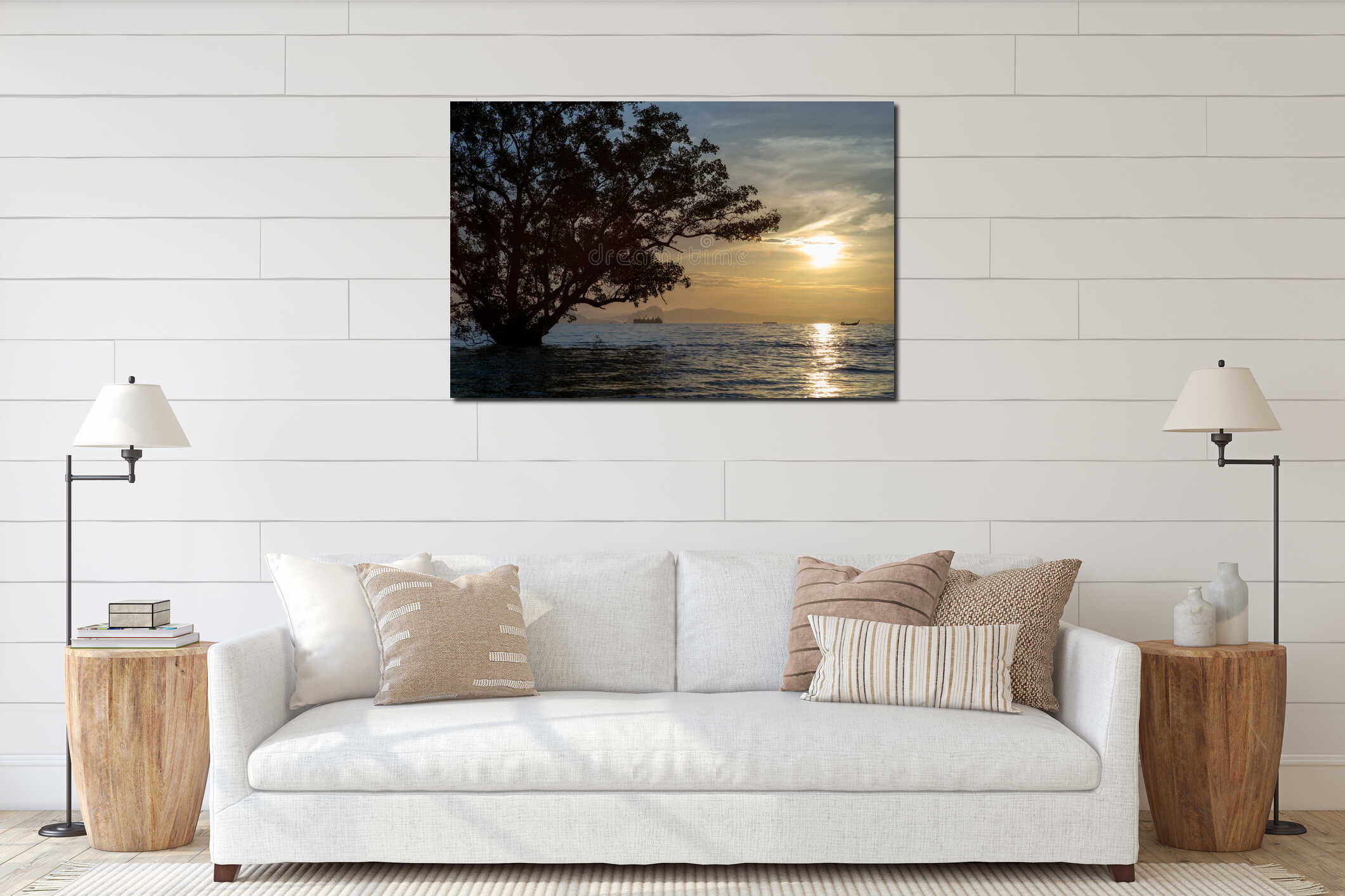 Canvas hanging interior mockup