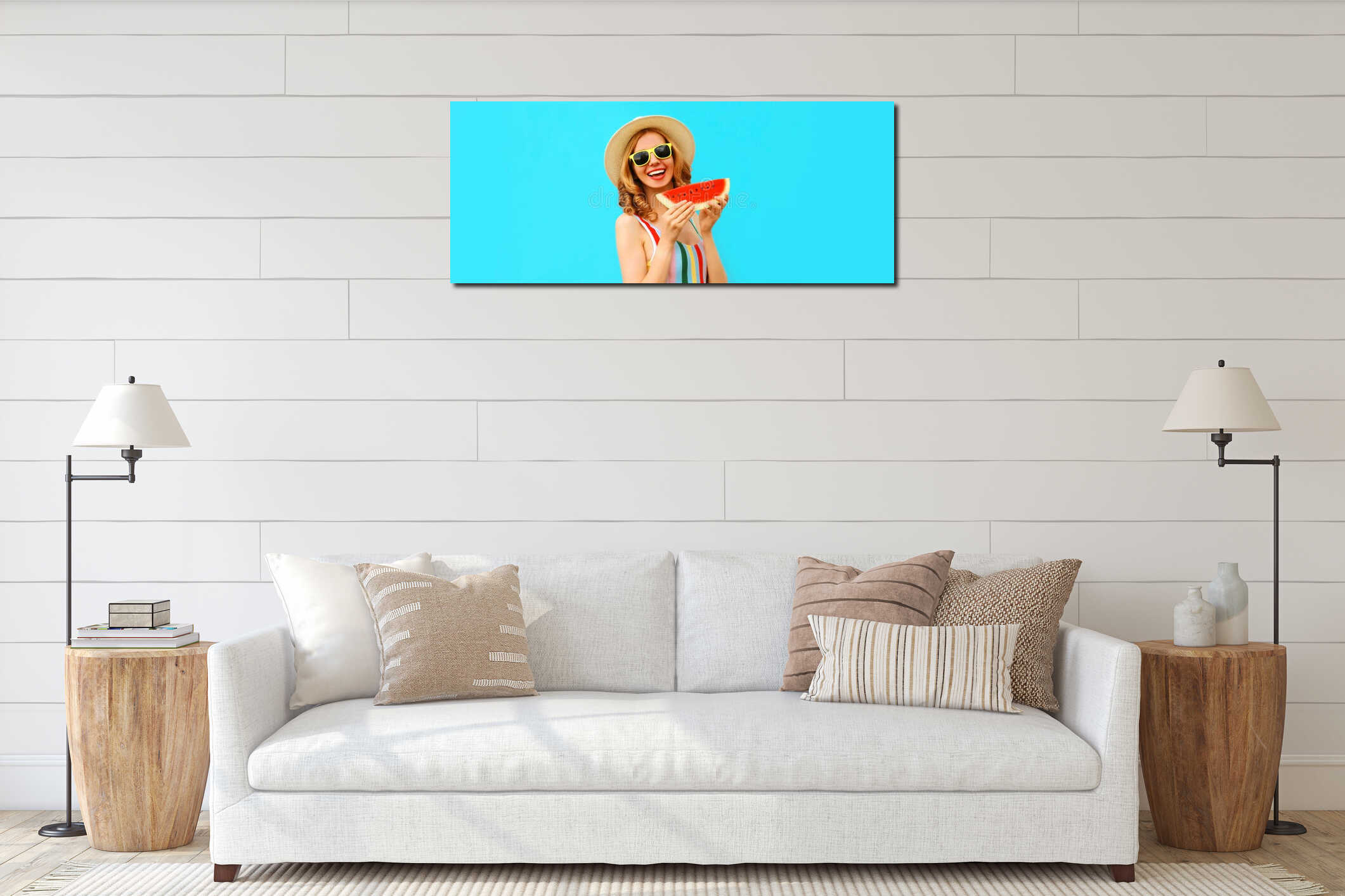 Canvas hanging interior mockup