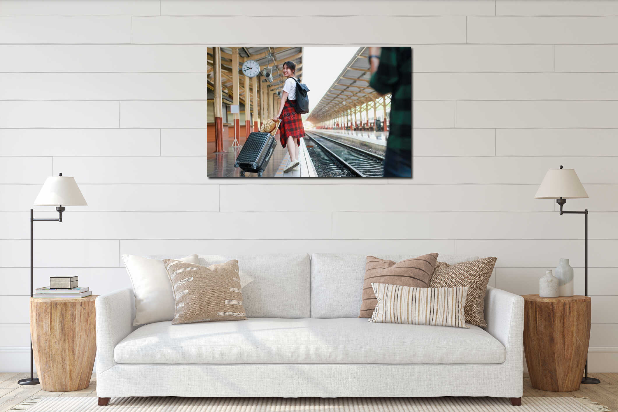 Canvas hanging interior mockup