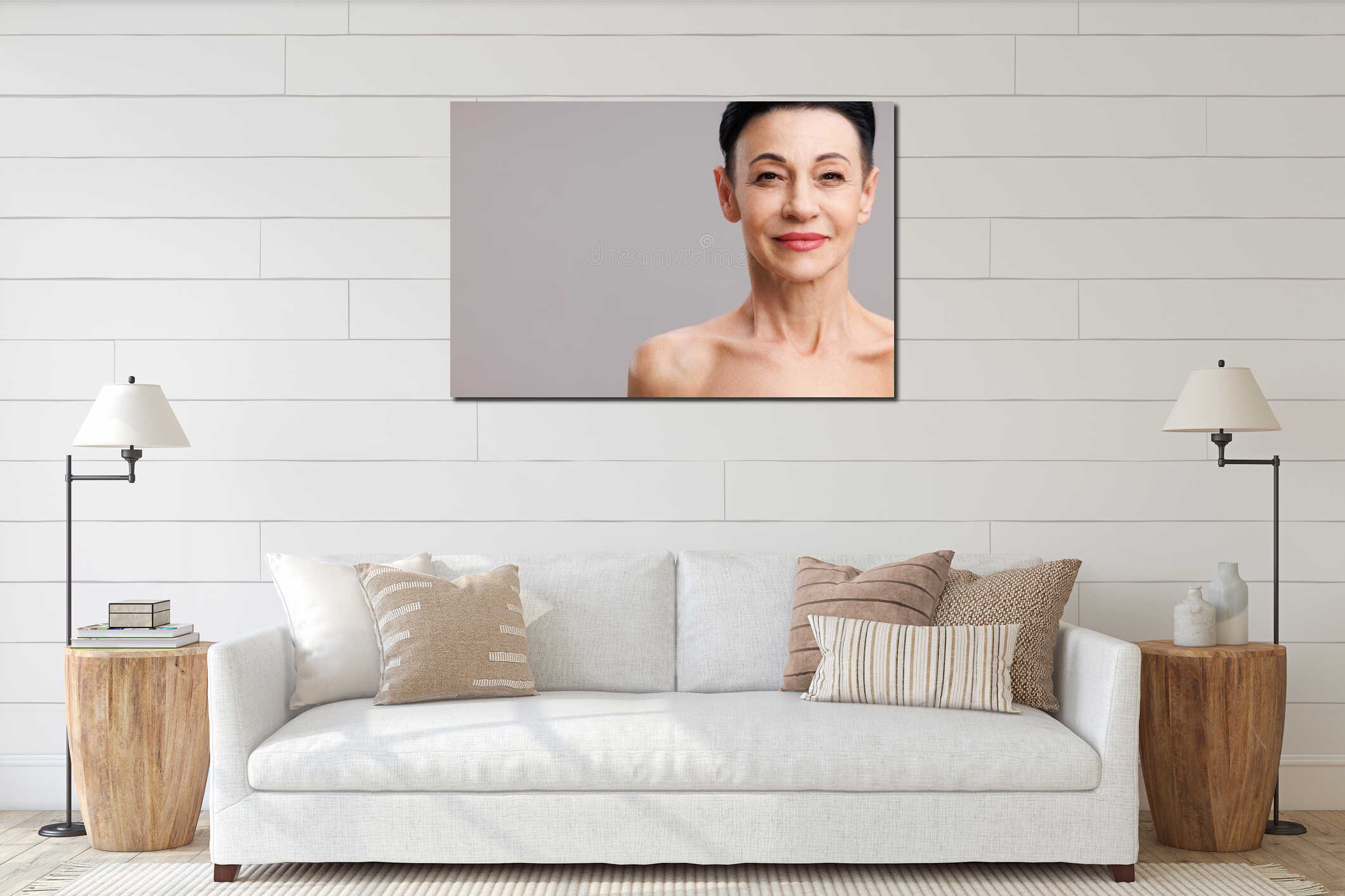 Canvas hanging interior mockup