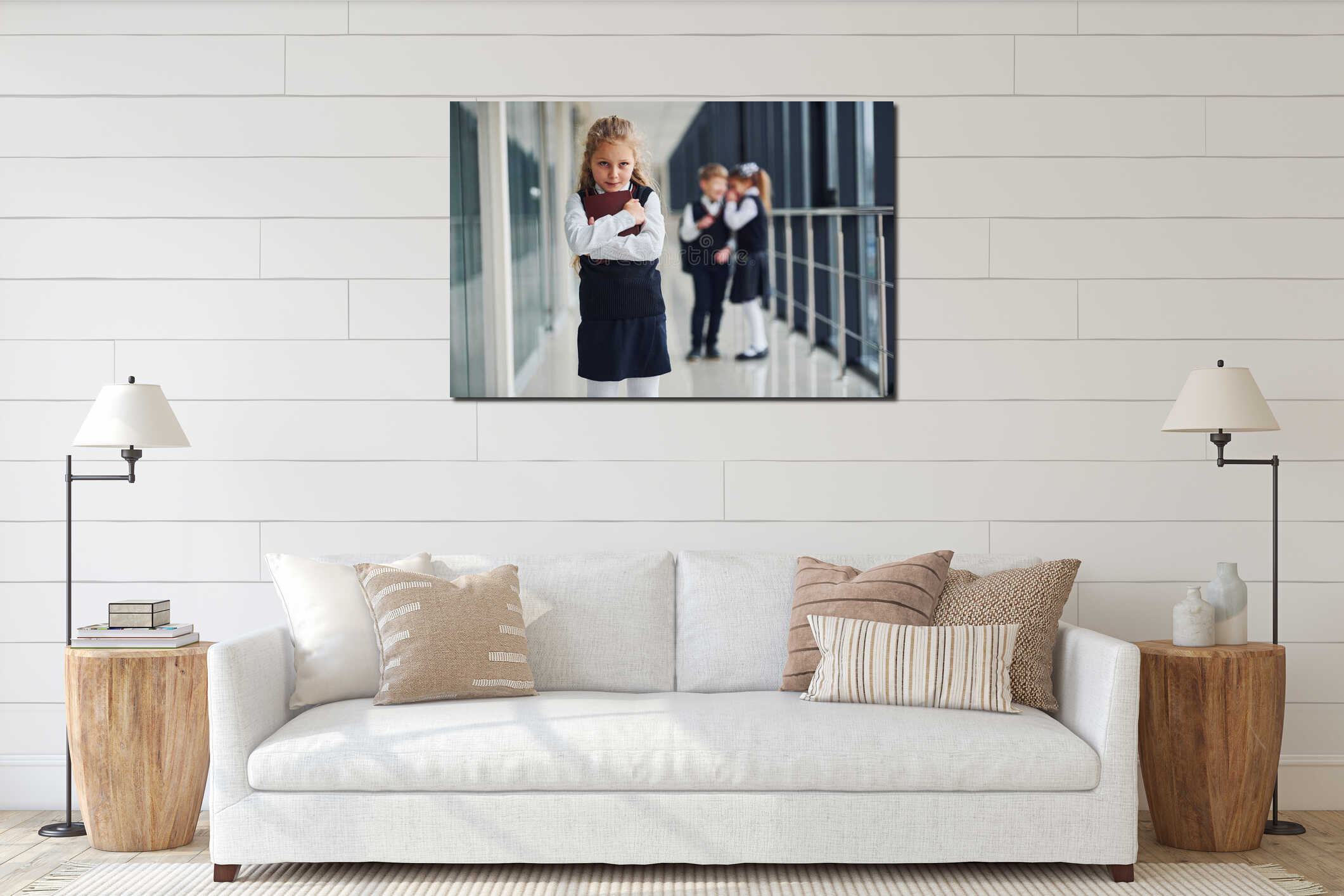 Canvas hanging interior mockup
