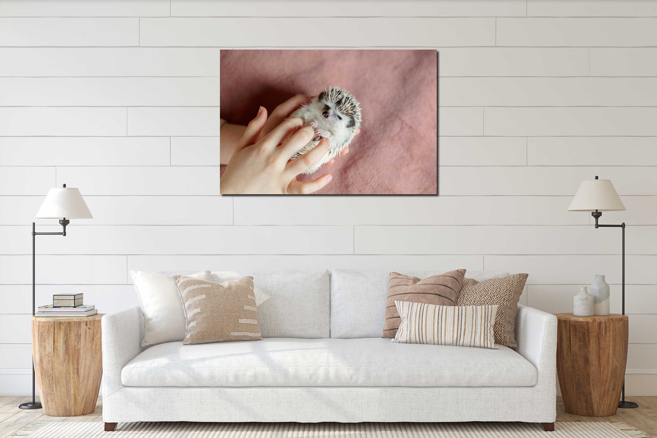 Canvas hanging interior mockup