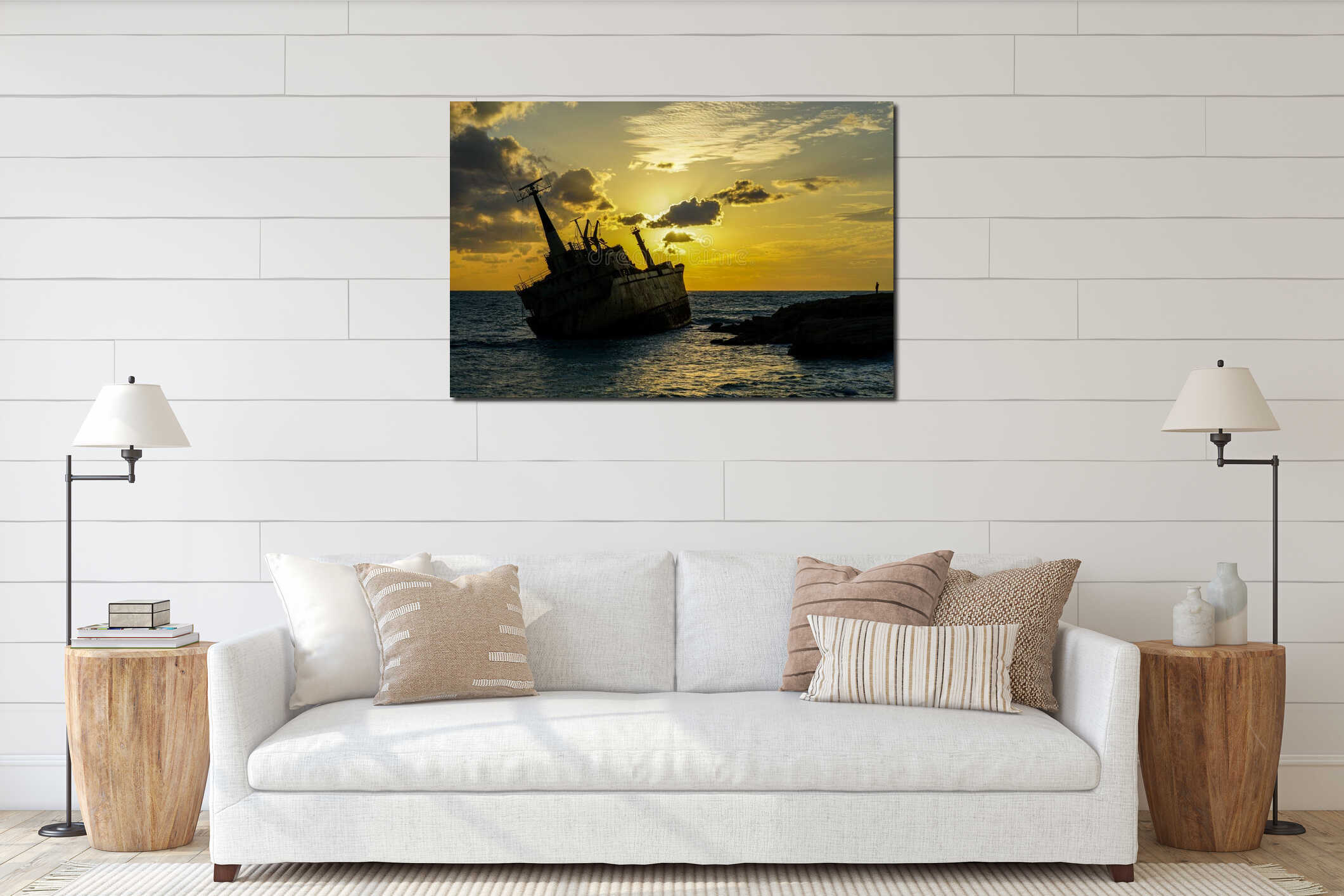 Canvas hanging interior mockup