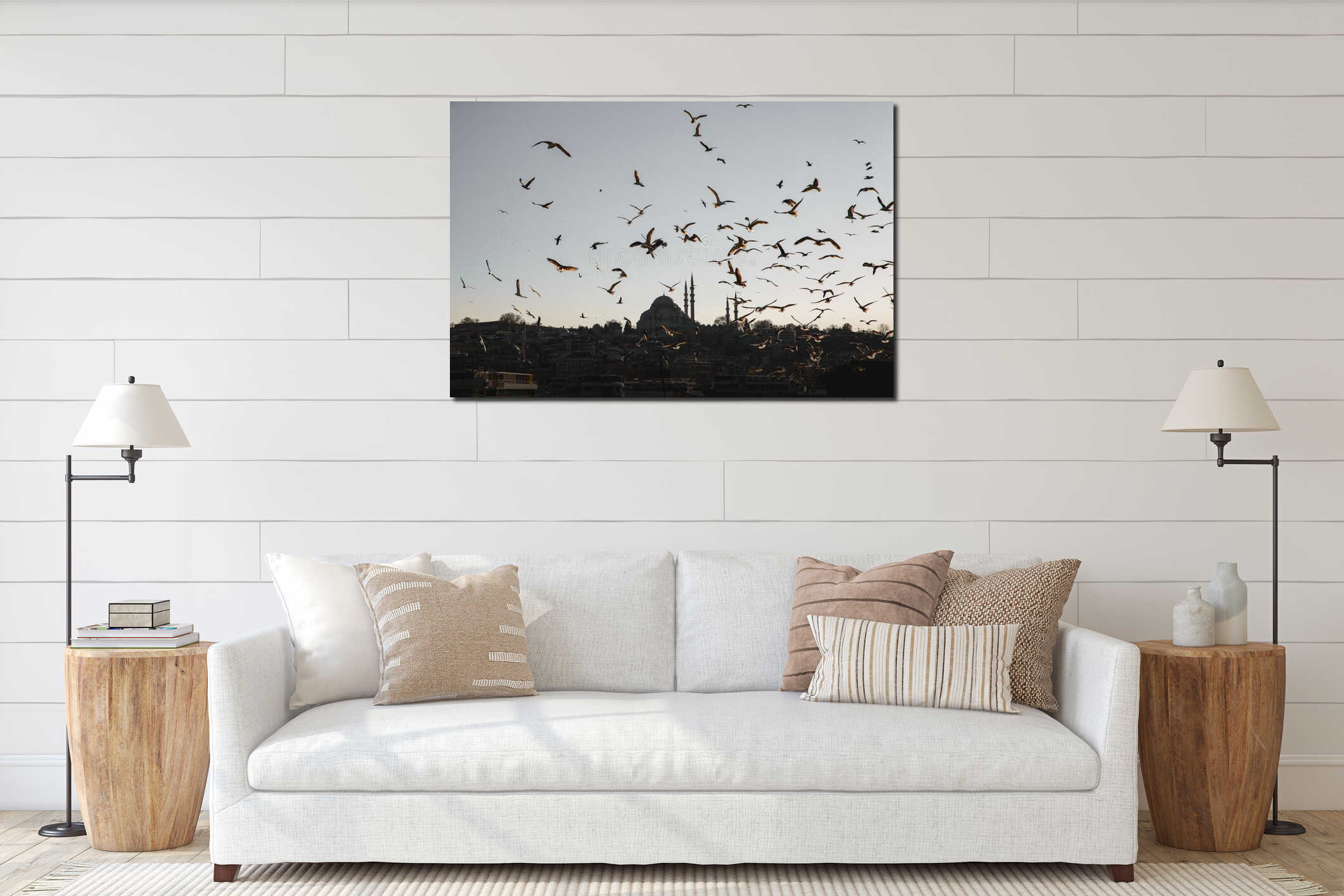 Canvas hanging interior mockup