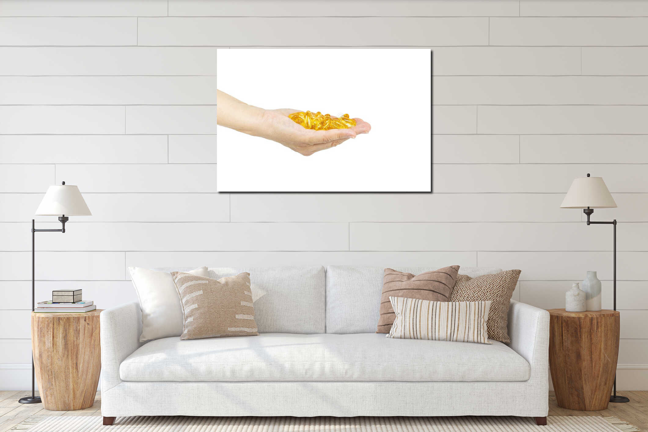 Canvas hanging interior mockup