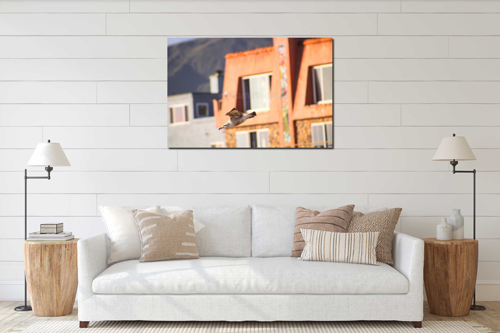 Canvas hanging interior mockup