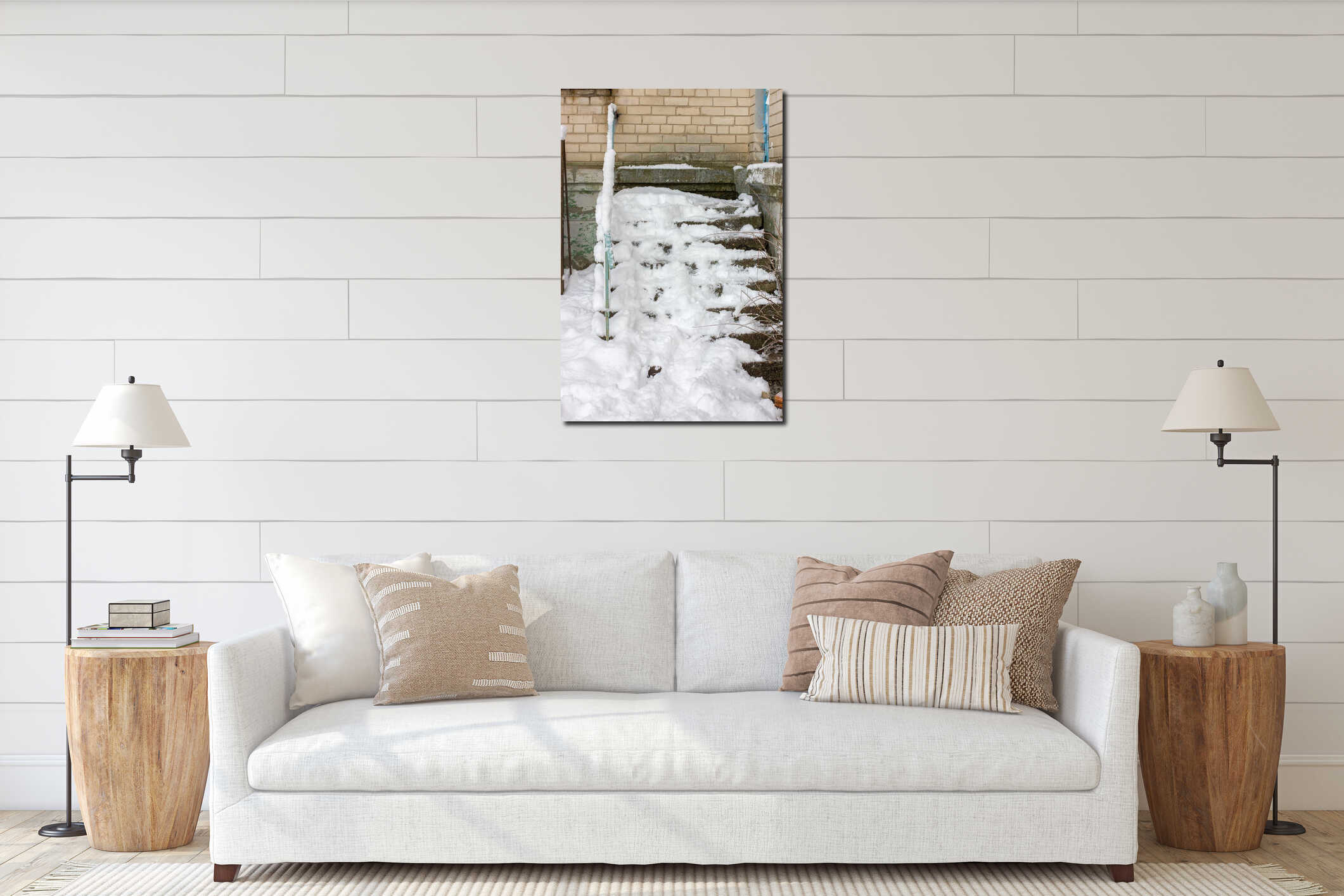 Canvas hanging interior mockup