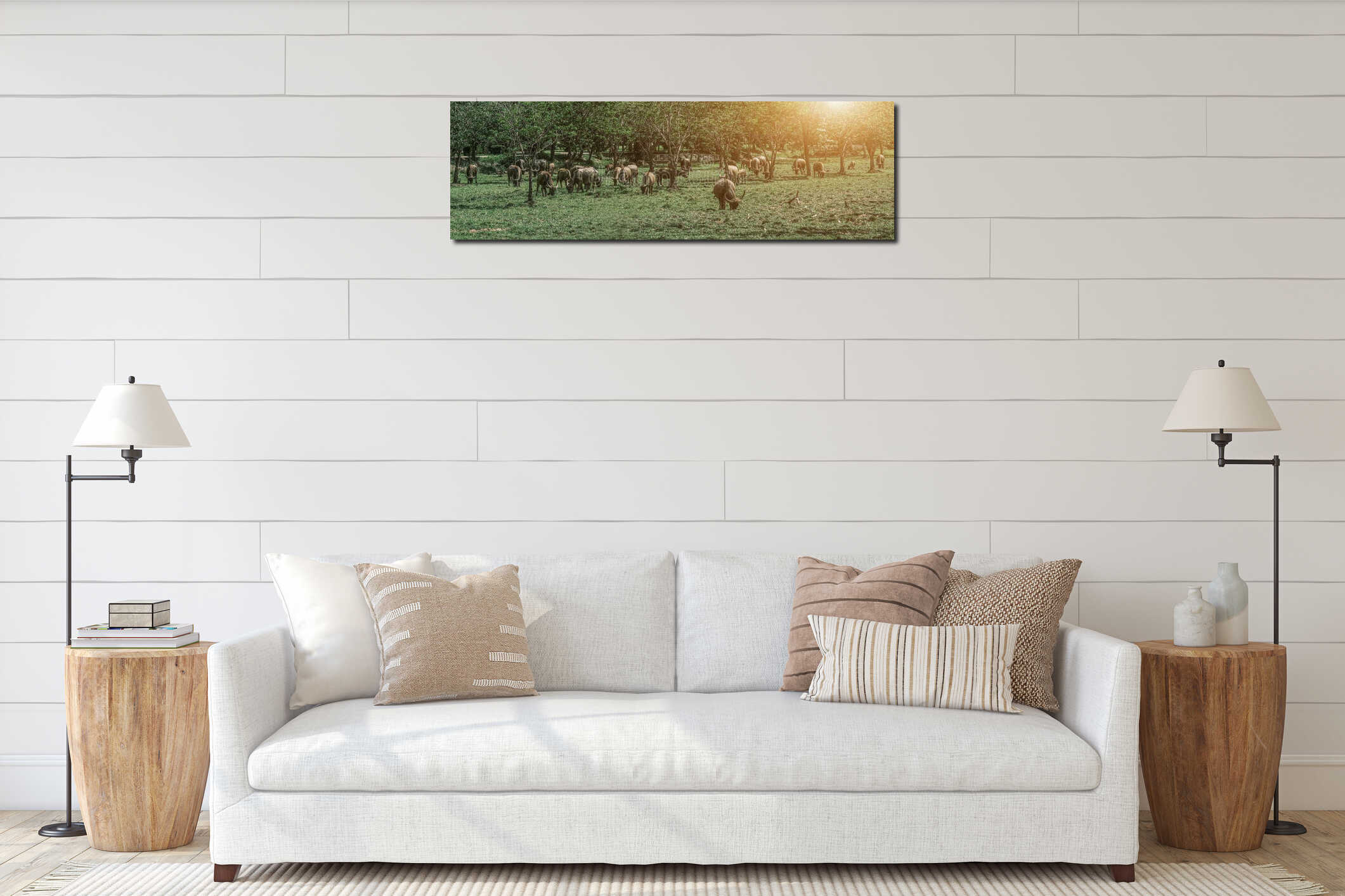 Canvas hanging interior mockup