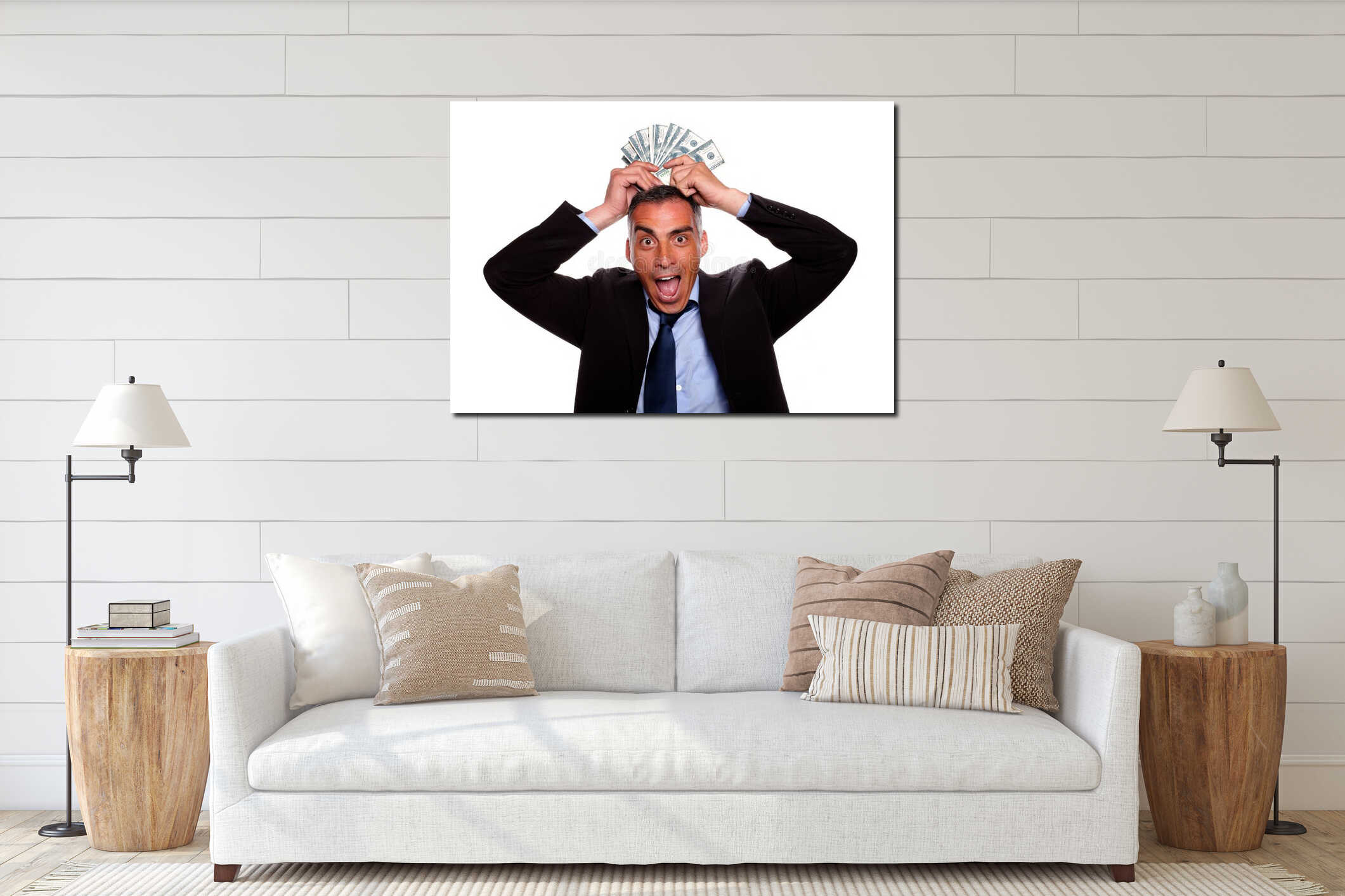 Canvas hanging interior mockup