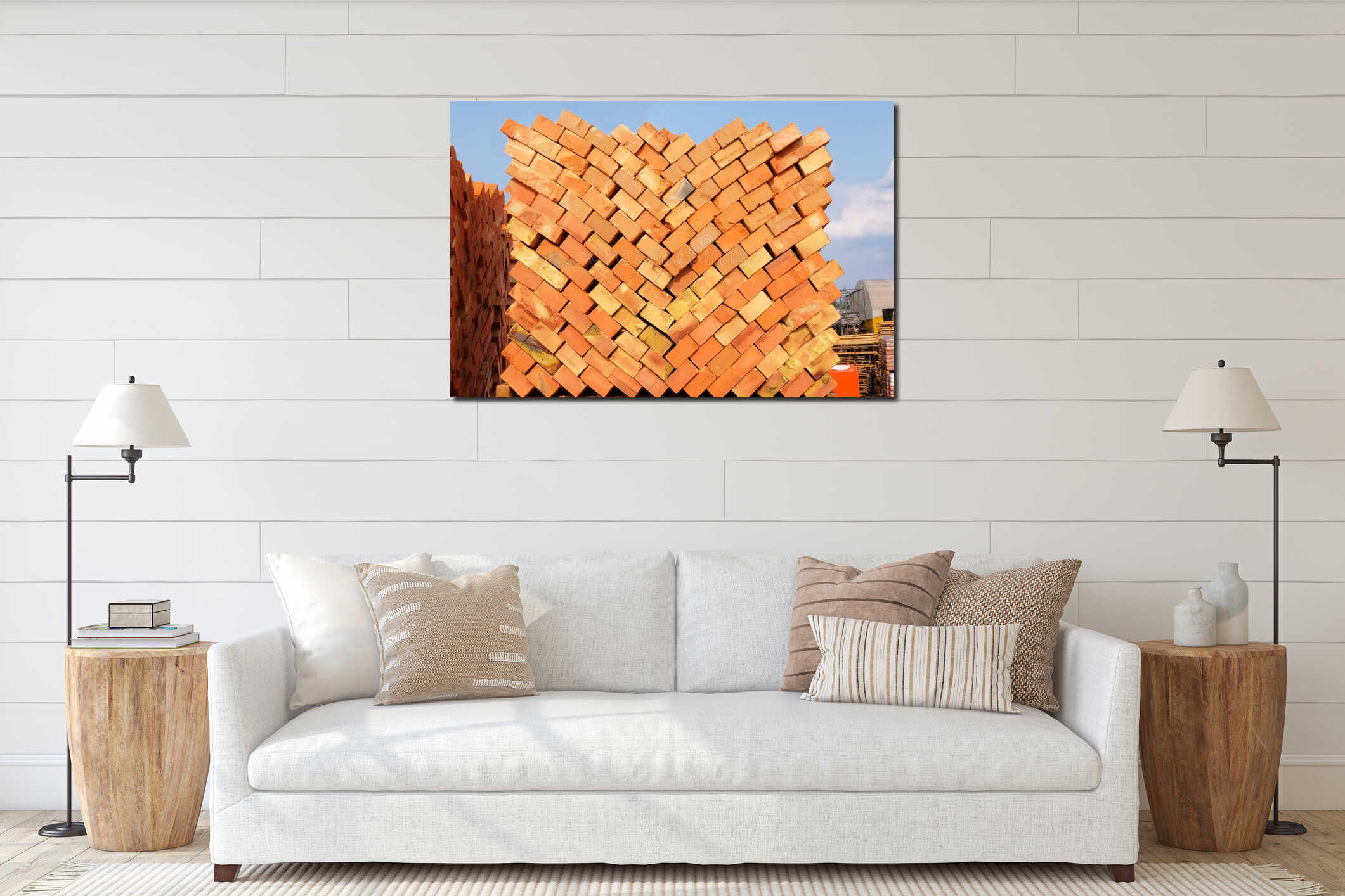 Canvas hanging interior mockup