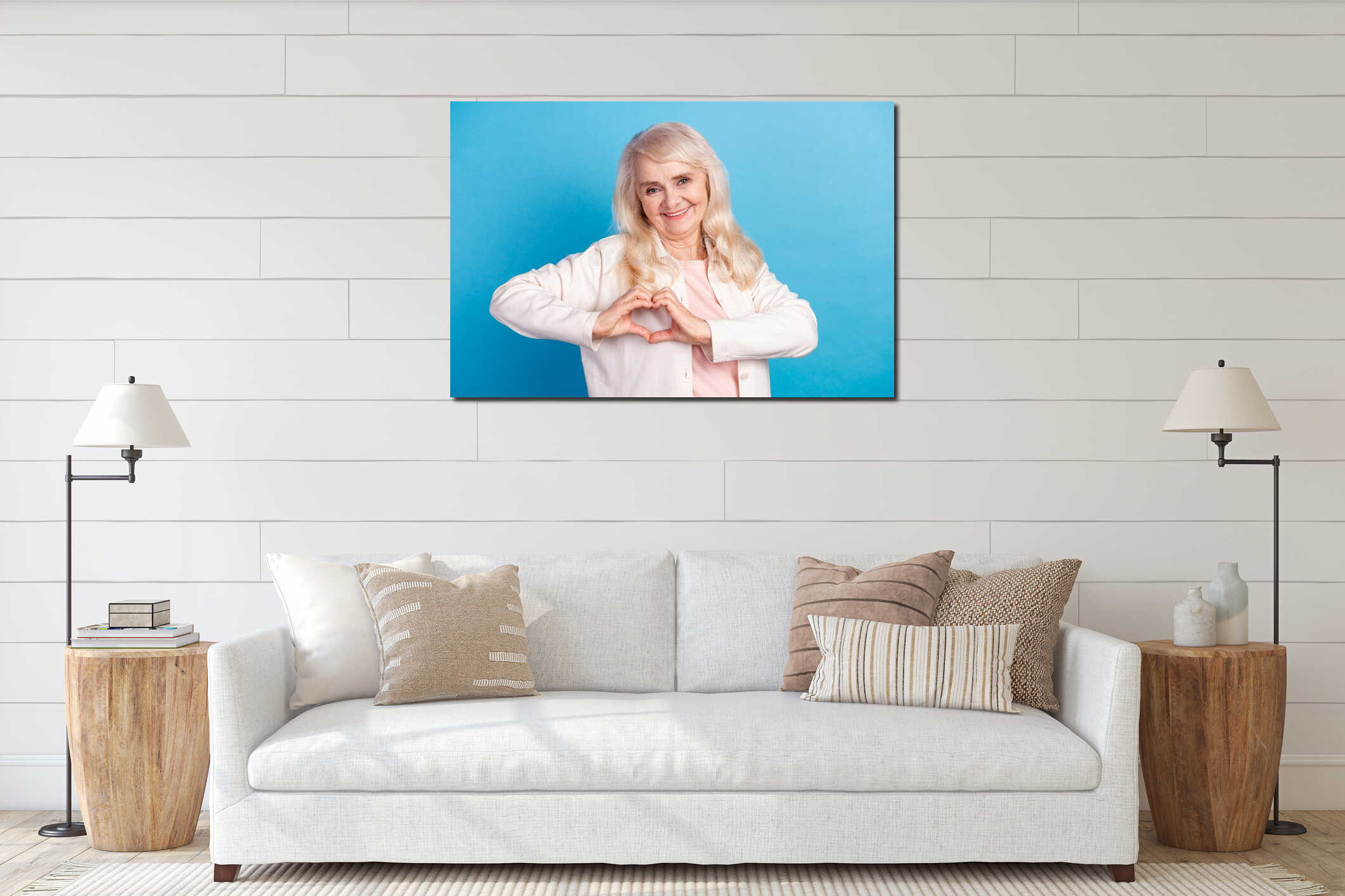 Canvas hanging interior mockup