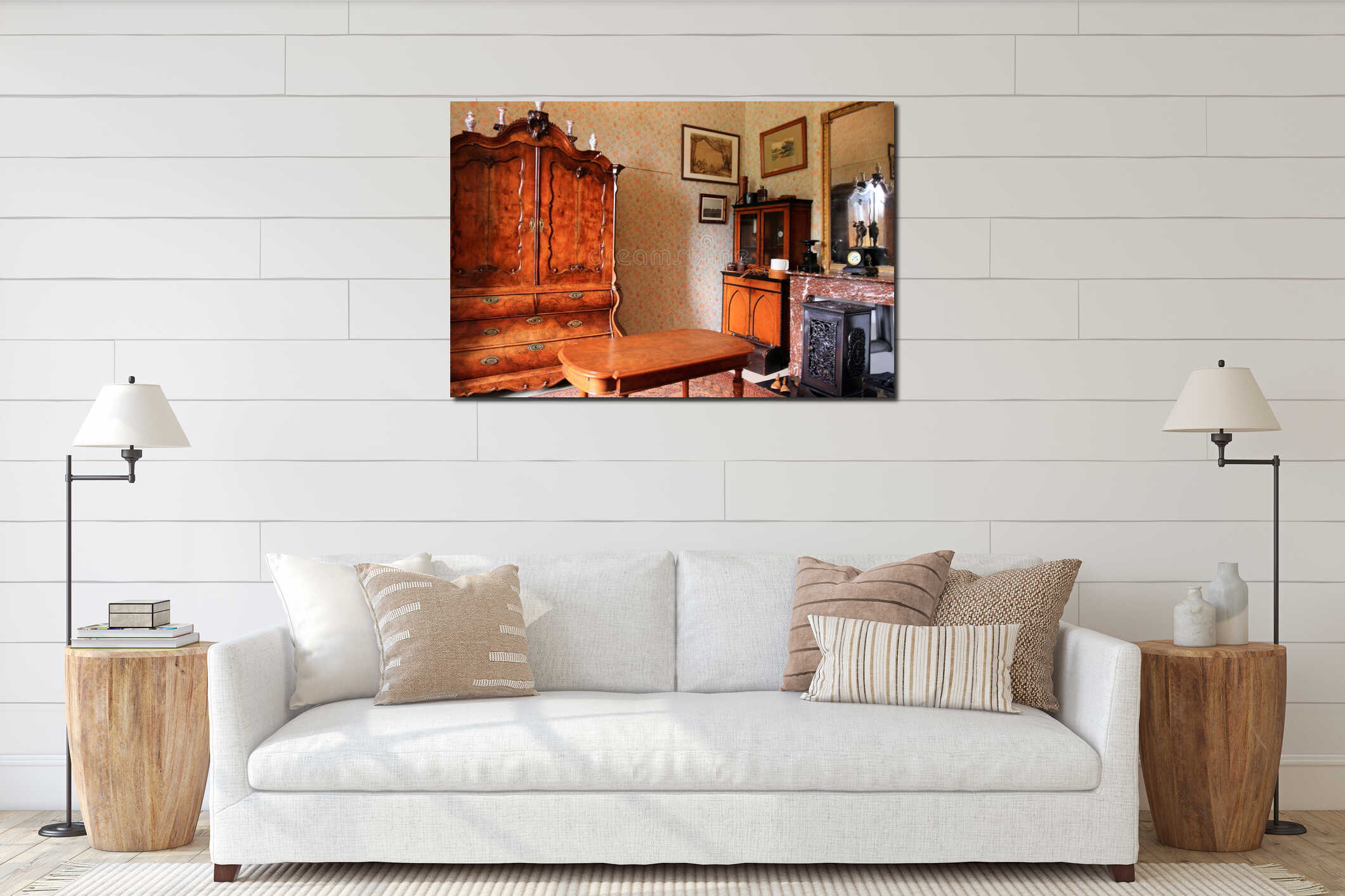 Canvas hanging interior mockup