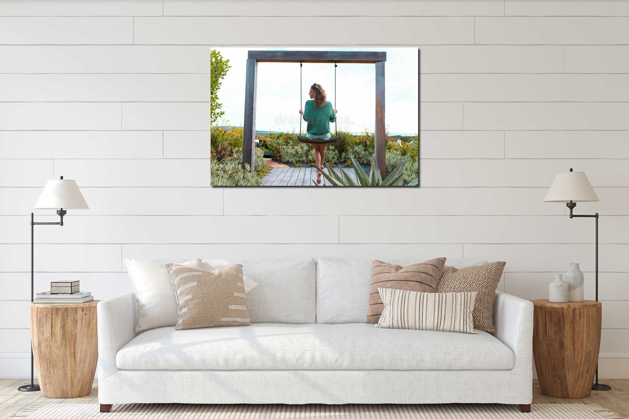Canvas hanging interior mockup