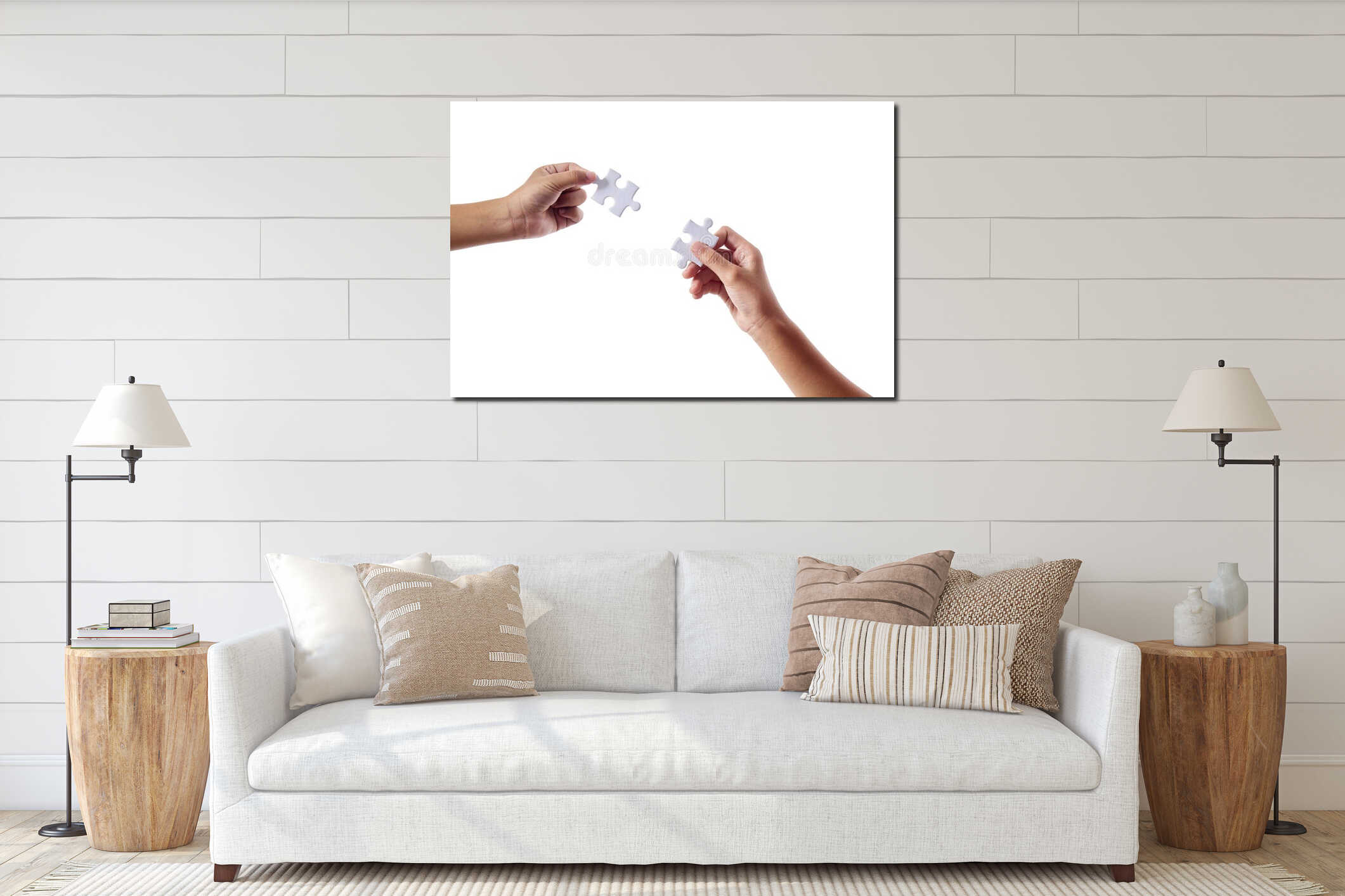 Canvas hanging interior mockup